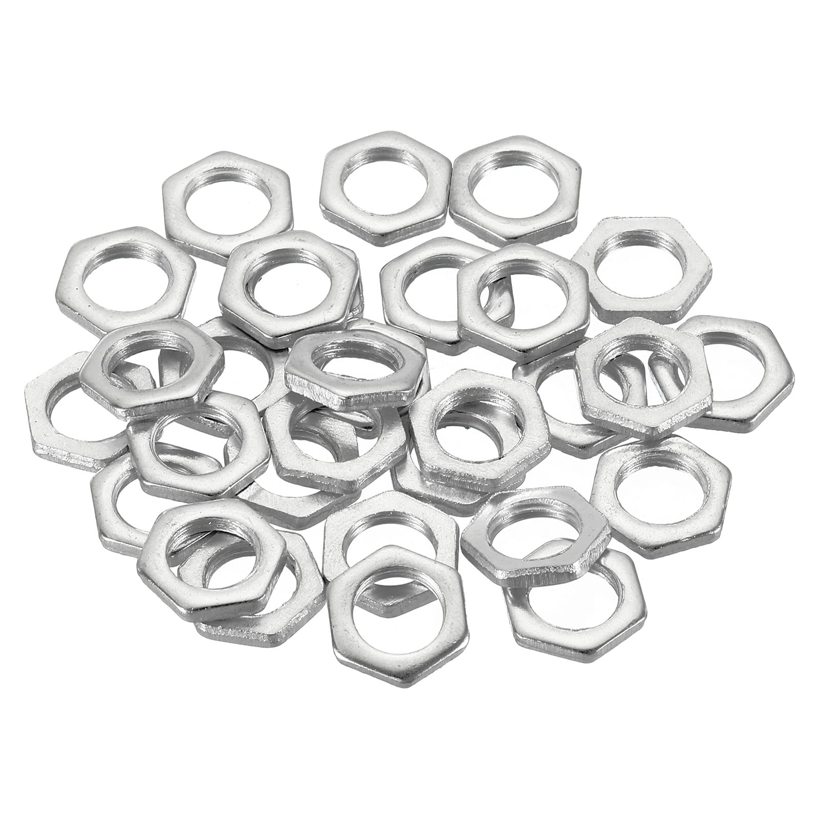 PATIKIL M10 x 1.0 Steel Hex Nuts, 30 Pack - Metric Thread Zinc Plated Hardware Nuts for Screw Bolt Fasteners (2.5mm Height) - Ideal for Automotive, Machinery & DIY Projects