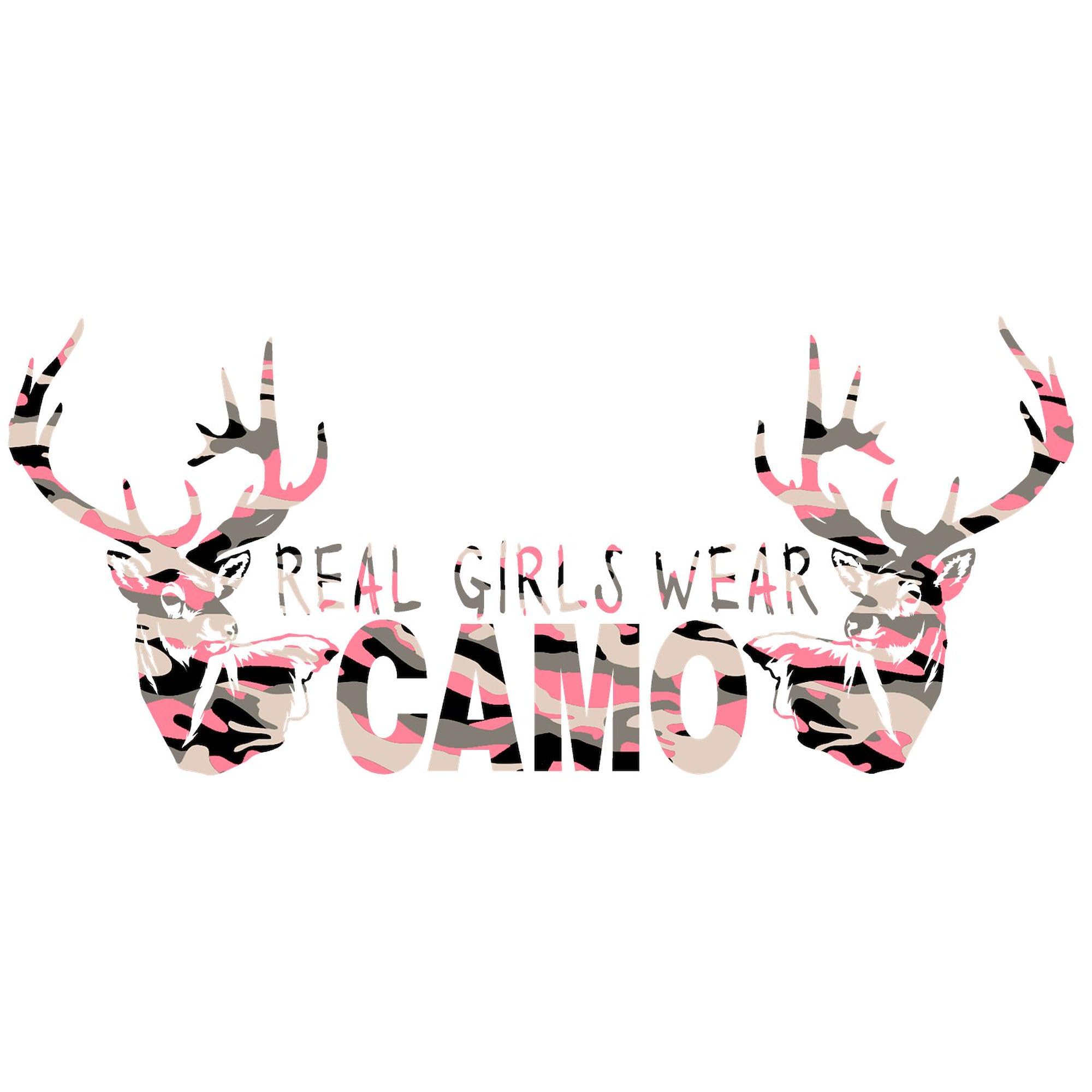 REAL GIRLS WEAR CAMO Oval Car Bumper Sticker - Funny Vinyl Decal for Cars, Trucks, Laptops - Perfect for Military Supporters, Outdoor Enthusiasts & Proud Women Drivers