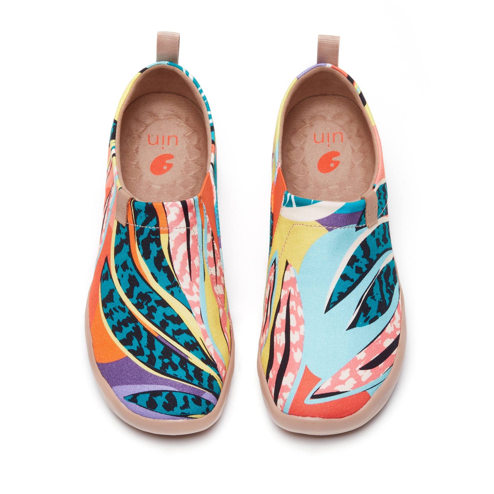 UIN Women's Blossom Slip-On Sneakers - Colorful Floral Art Loafers | Lightweight Comfortable Travel Shoes for Walking, Casual Outfits & Everyday Wear