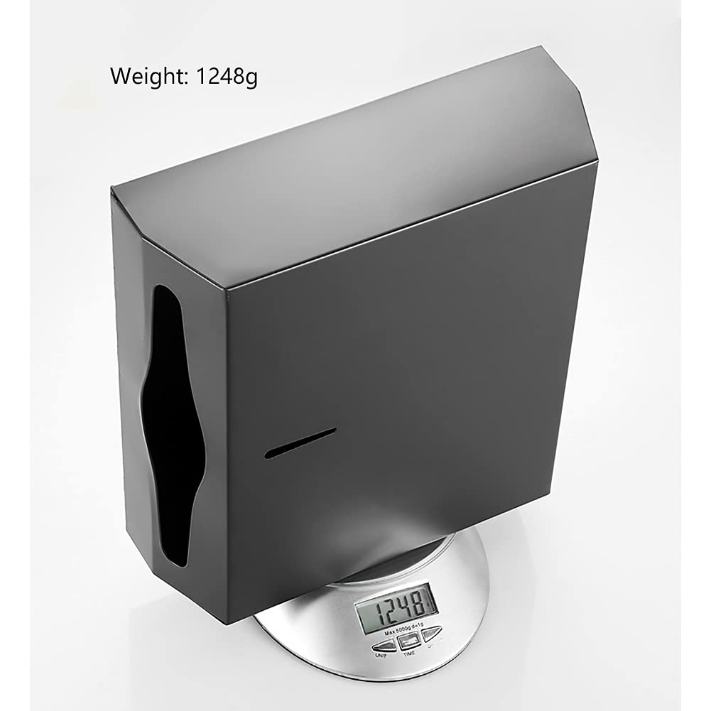 Premium Stainless Steel Lockable Jumbo Roll Toilet Paper Dispenser - Bathroom Paper Holder & Towel Storage (Black) | Ideal for Home, Office & Commercial Restrooms