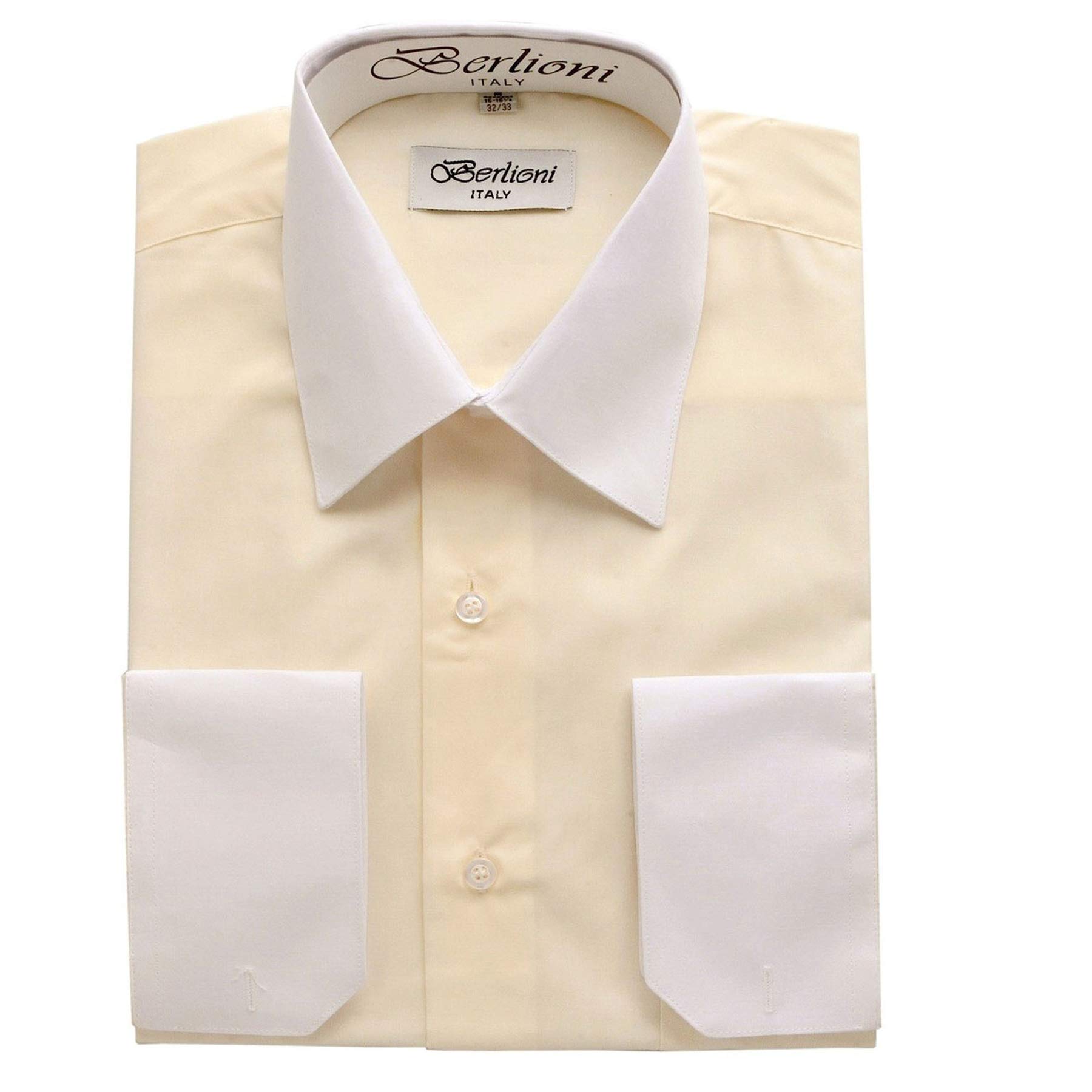 Premium Ivory & White Two-Tone Men's Dress Shirt | Formal Business Attire | Perfect for Office, Weddings & Special Occasions