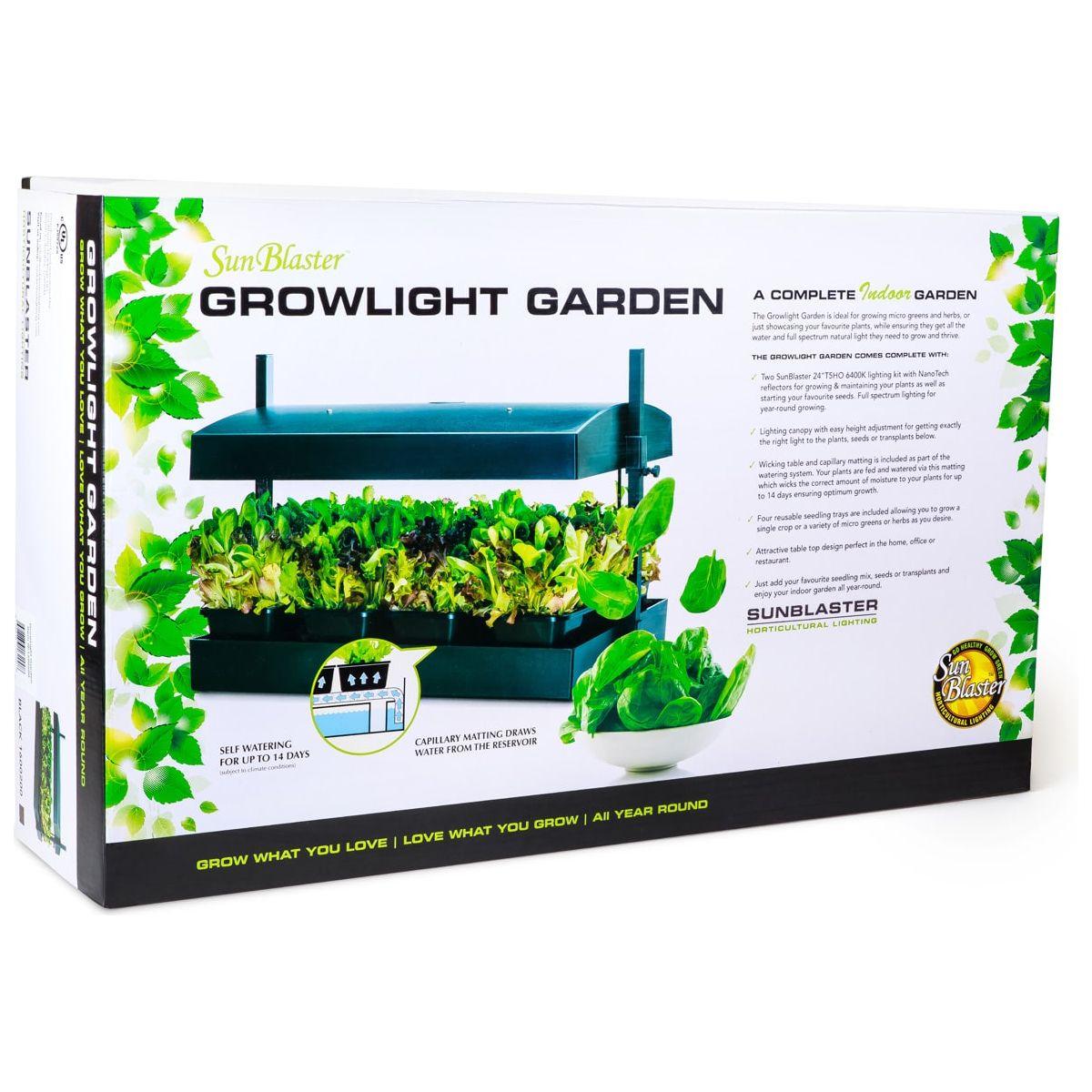 SunBlaster T5 Grow Light Garden - High Efficiency Full Spectrum LED Plant Light for Indoor Hydroponics, Seedlings, and Greenhouse Gardening | Perfect for Home Herb Gardens, Succulents, and Veggie Growth