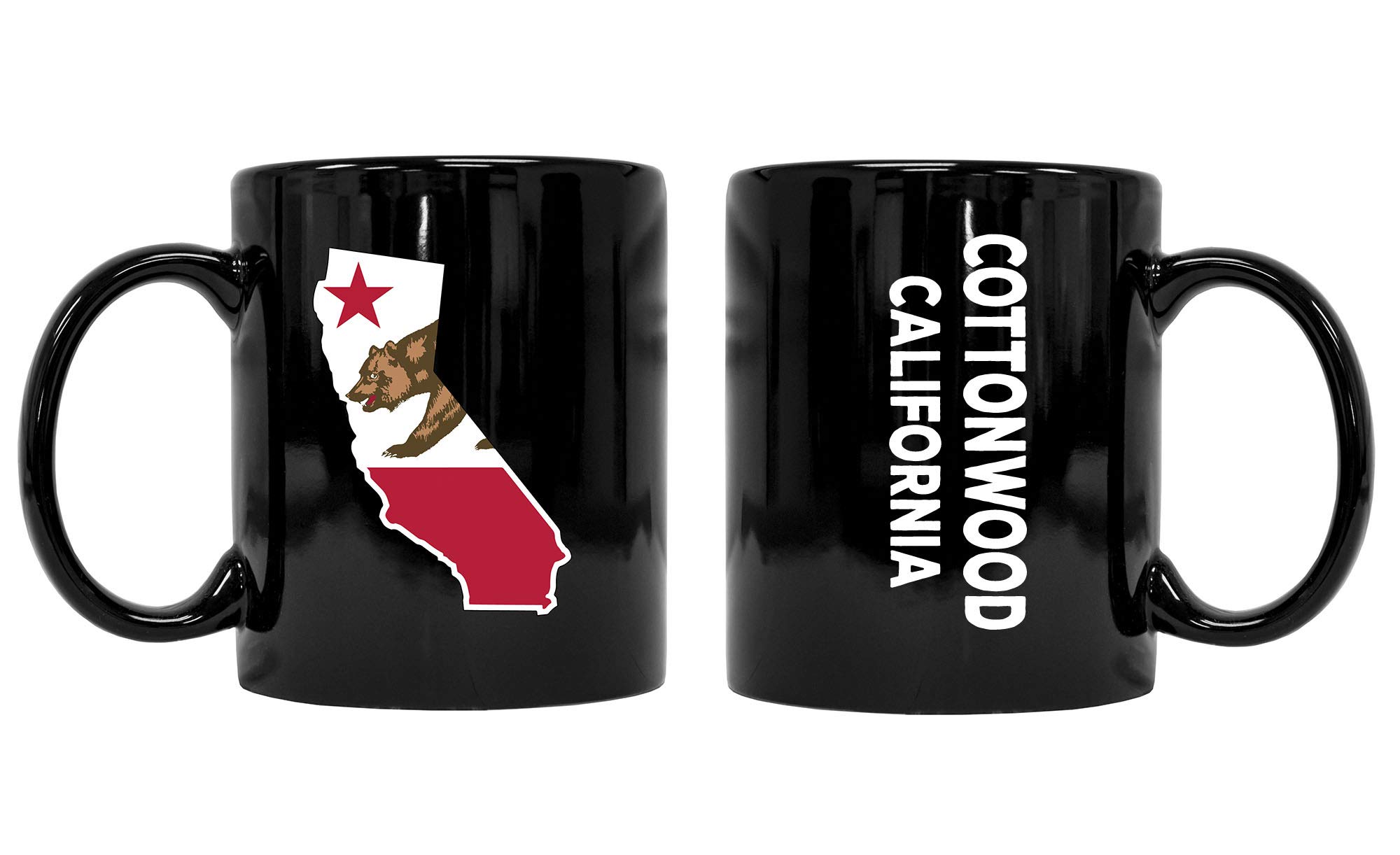 R&R Imports Cottonwood California Souvenir - Black Ceramic Coffee Mug with Handle, 15oz | Perfect for Home, Office & Gift Giving | California-Themed Collectible Drinkware
