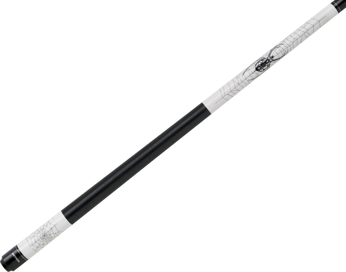Action Spider Adventure Pool Cue - 18 oz Weight - Professional Billiards Stick for Tournament & Home Game Use