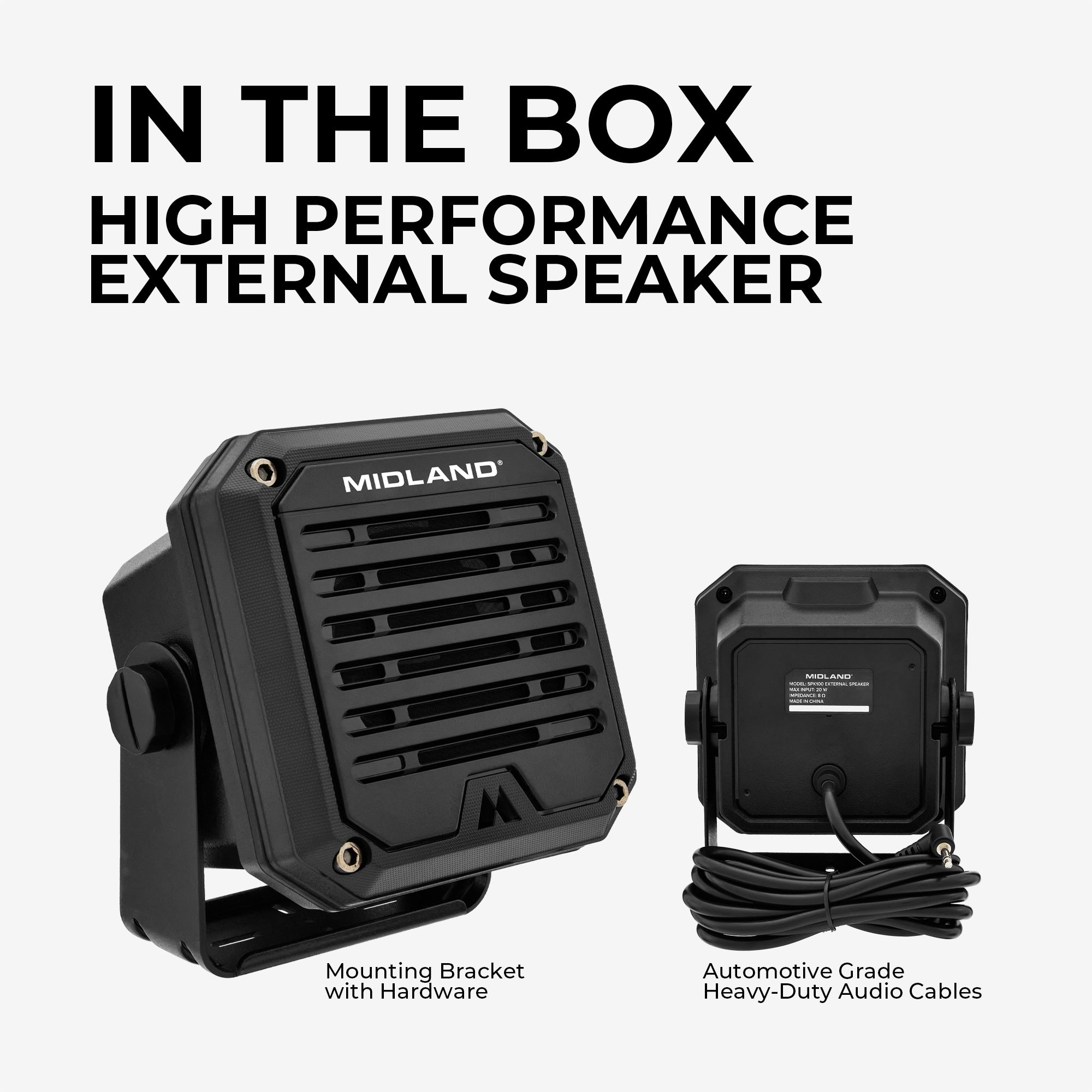 SPK100 Portable Bluetooth External Speaker - Wireless Outdoor Speaker with Rich Bass, Waterproof Design for Travel, Beach, Pool Parties & Home Use