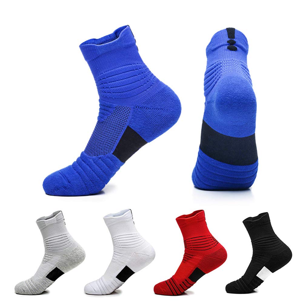 Performance Ankle Athletic Socks for Men - 5 Pairs Pack - Comfort Cushioned, Breathable & Compression Running Sports Socks - Ideal for Jogging, Gym Workouts & Outdoor Activities