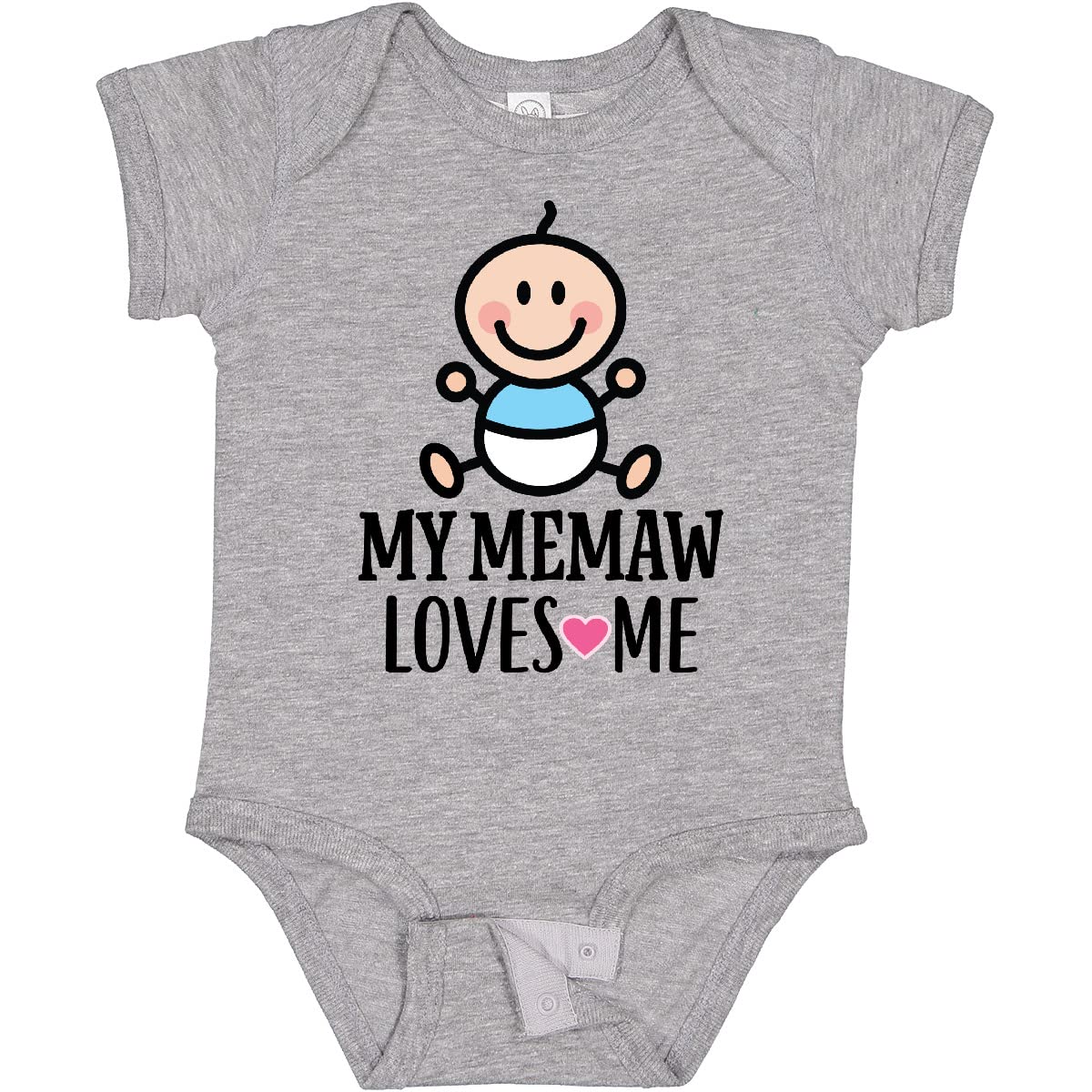 Inktastic My Memaw Loves Me Baby Boy Onesie - Soft Cotton Bodysuit for Newborns & Infants - Perfect for Family Photos, Holidays & Special Occasions