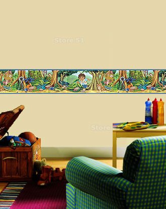 Go Diego Go Self-Adhesive Wallpaper Border - Kids Room Decor, Nursery, Playroom, Classroom Decoration
