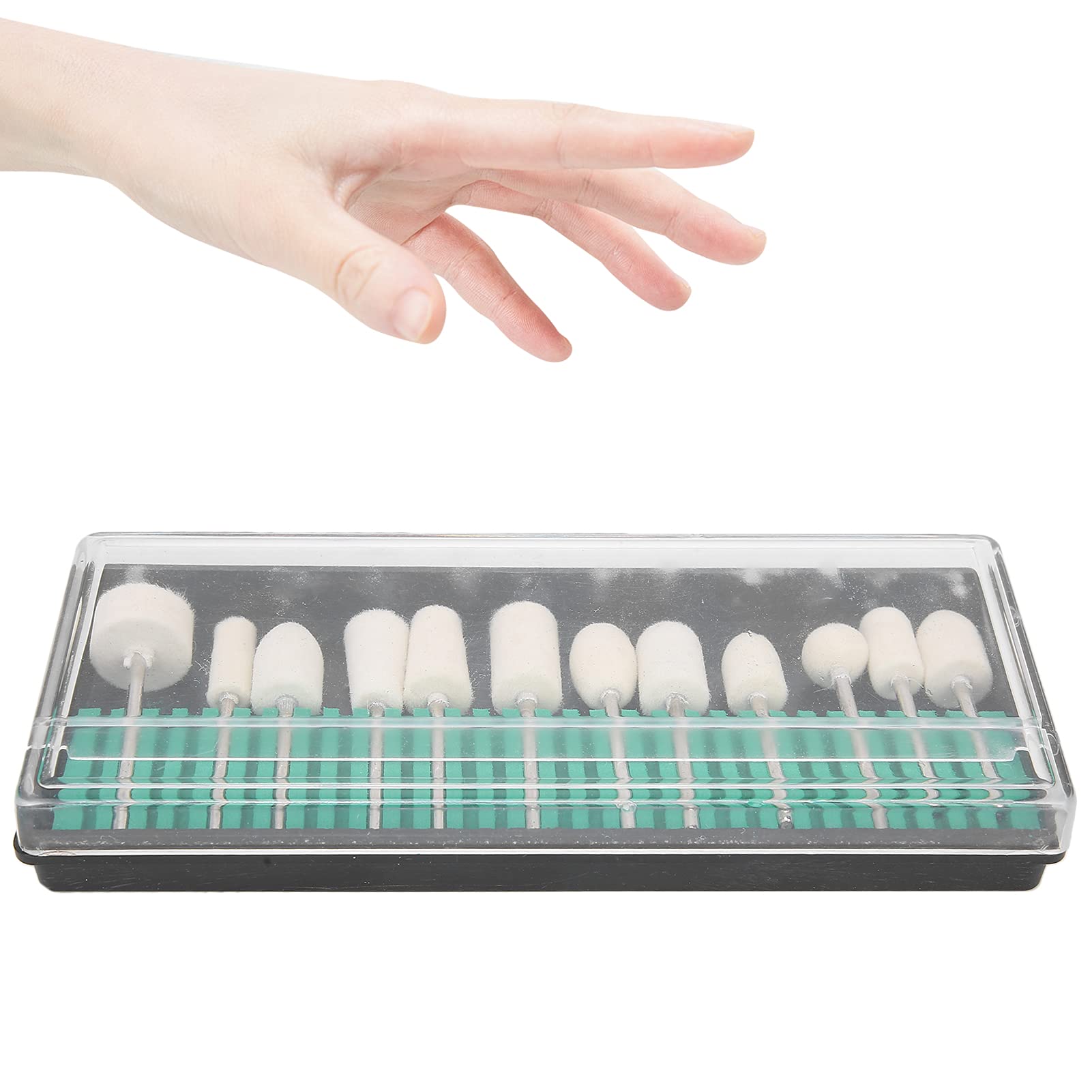 12PCS Wool Felt Nail Drill Bit Set - Professional Nail Grinding & Polishing Heads for Manicure & Pedicure | Portable Nail Drill Accessories Kit for Home & Salon Use | Perfect for Nail Art, Acrylics & Gel Extensions