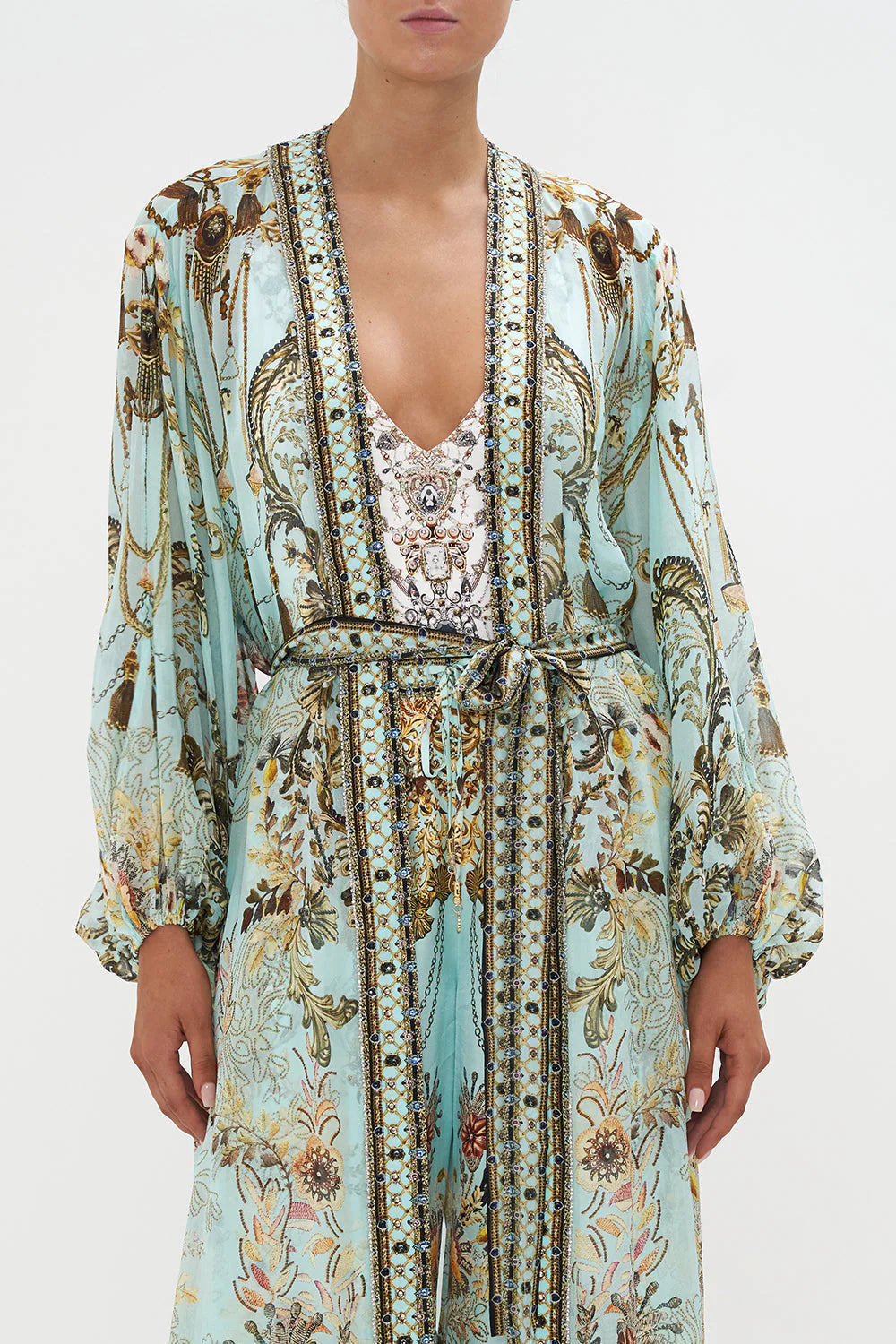 Stylish Blouson Sleeve Kimono Cardigan - Elegant Japanese Inspired Cover Up for Women | Perfect for Beach, Yoga & Summer Outfits
