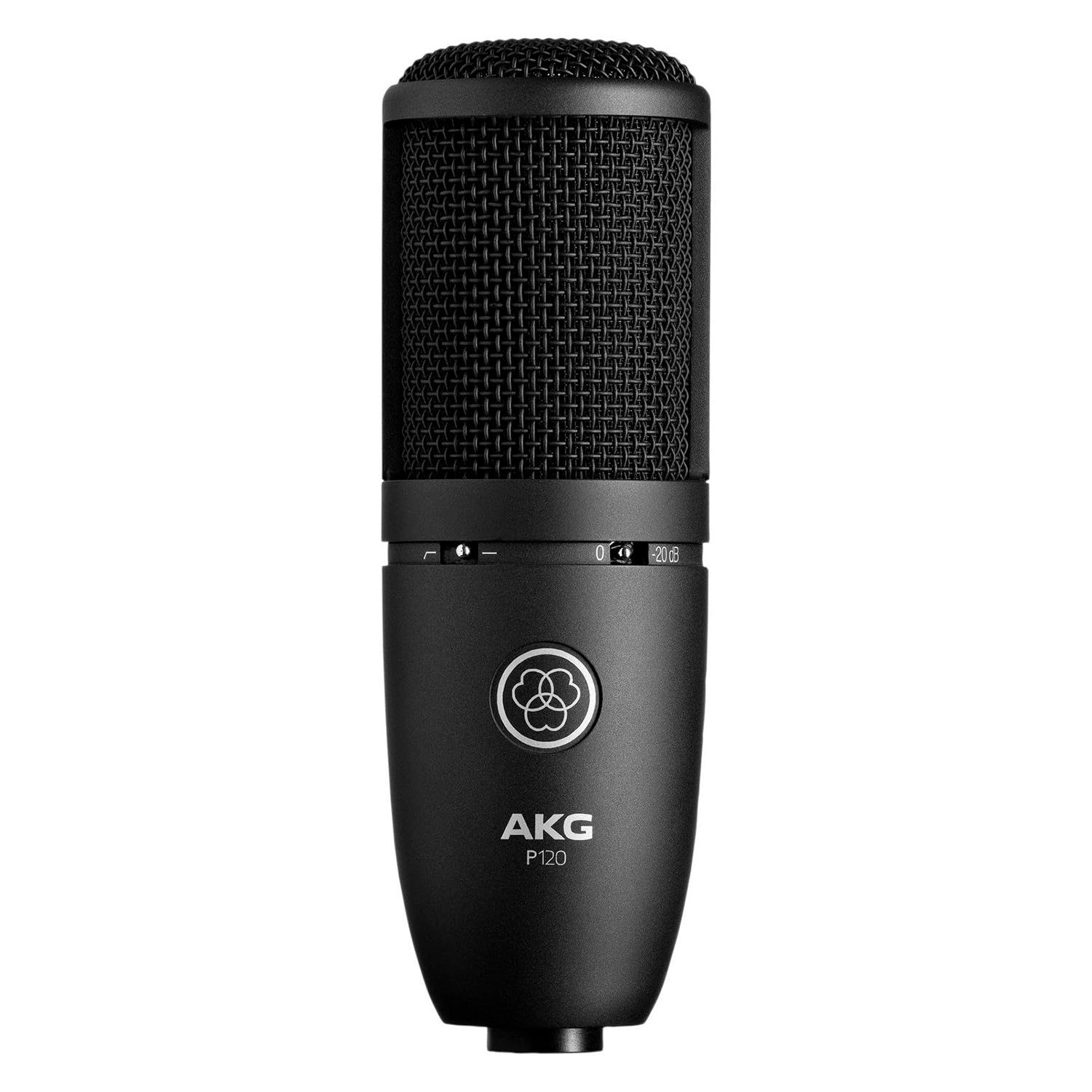 AKG P120 Studio Condenser Microphone - Professional 2/3 Inch Diaphragm for Vocals & Instruments - Black - Perfect for Podcasting, Voice Overs & Home Recording Studios