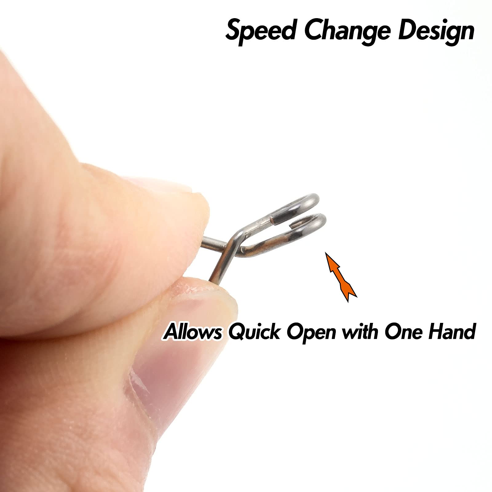Dr.Fish 20 Pack Stainless Steel Speed Clips - Quick Change Lure Clips for Freshwater & Topwater Fishing - Ideal for Crankbaits, Spinnerbaits & Bass Fishing Accessories