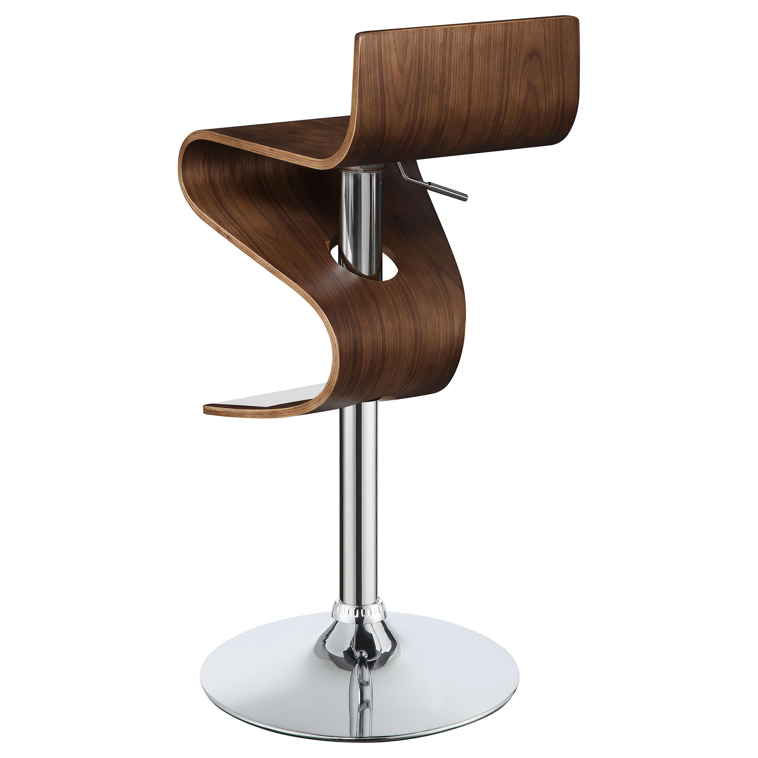 Adjustable Walnut Bar Stool with Swivel Seat - Modern Kitchen & Counter Height Stool for Home Bar, Breakfast Nook, and Restaurant Use - Coaster Furniture Model 100396