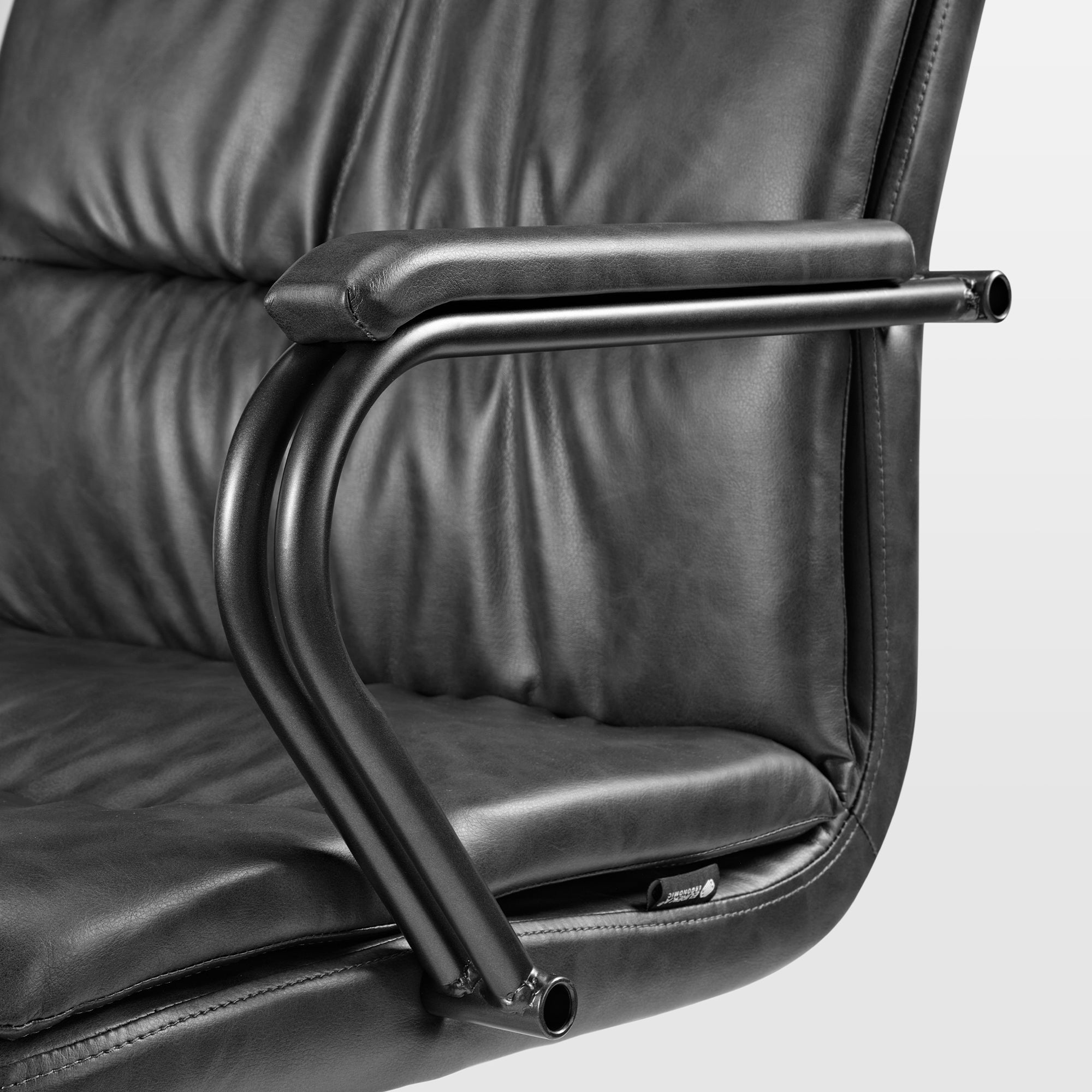 Premium PU Leather Home Office Chair - Ergonomic Executive Desk Chair with Adjustable Height & Lumbar Support for Comfortable Working & Studying