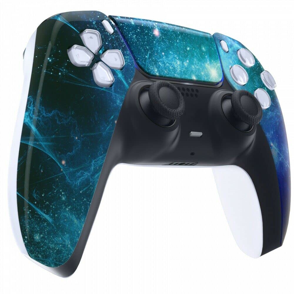 Custom Wireless PS5 Controller - Hand Airbrushed Blue Nebula Design | Ergonomic Gamepad for PlayStation 5 | Perfect for Competitive Gaming & Long Play Sessions