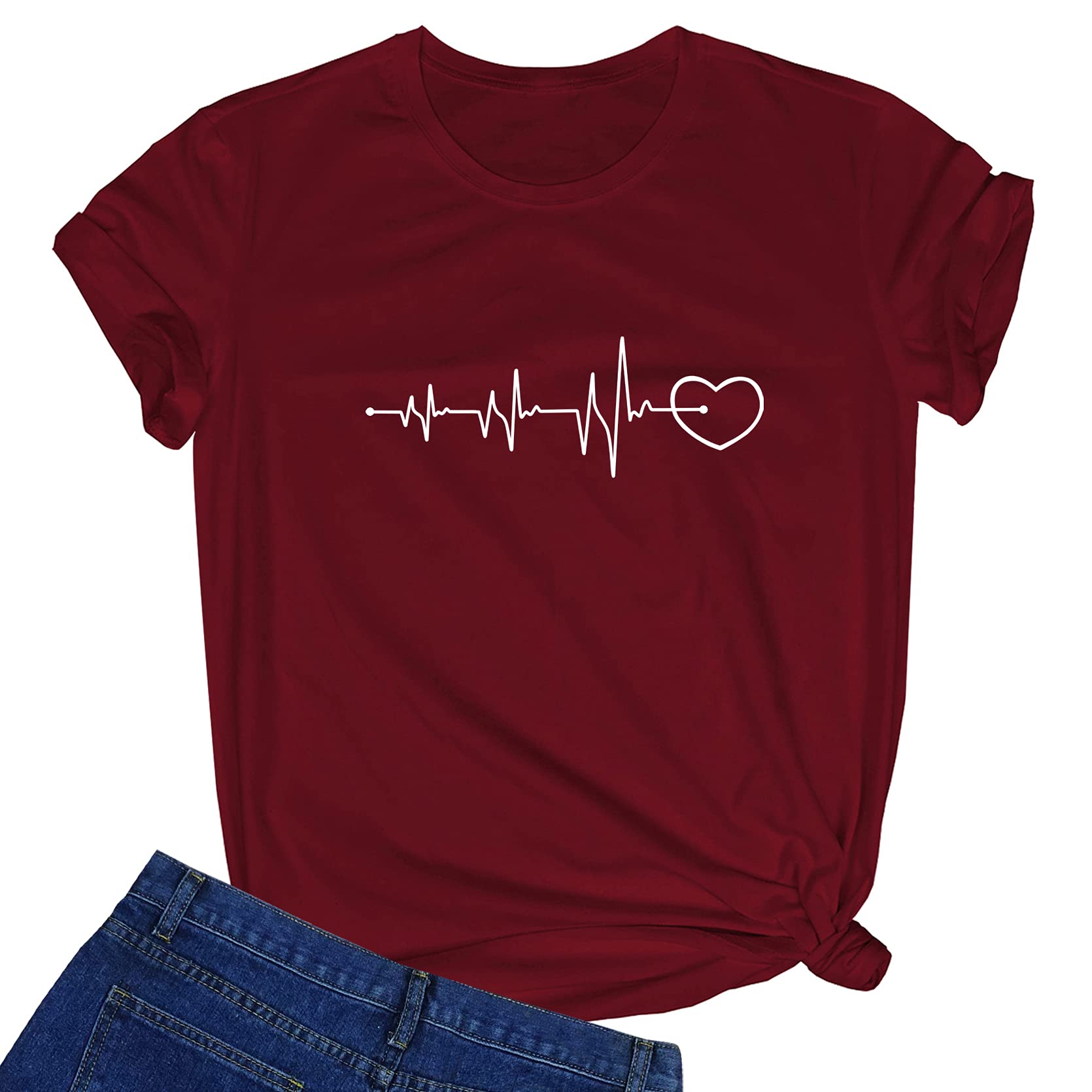 LOOKFACE Women's Cute Graphic Cotton T-Shirts - Trendy Casual Short Sleeve Tops for Everyday Wear, Street Style & Summer Outfits