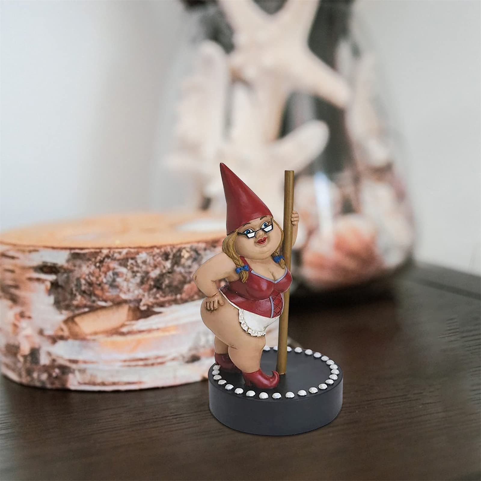 Funny Outdoor Garden Gnome Statue - Sexy Red Pole Dancing Goblin Decor for Lawns, Patios & Gardens | Unique Gift for Garden Lovers & Humor Enthusiasts