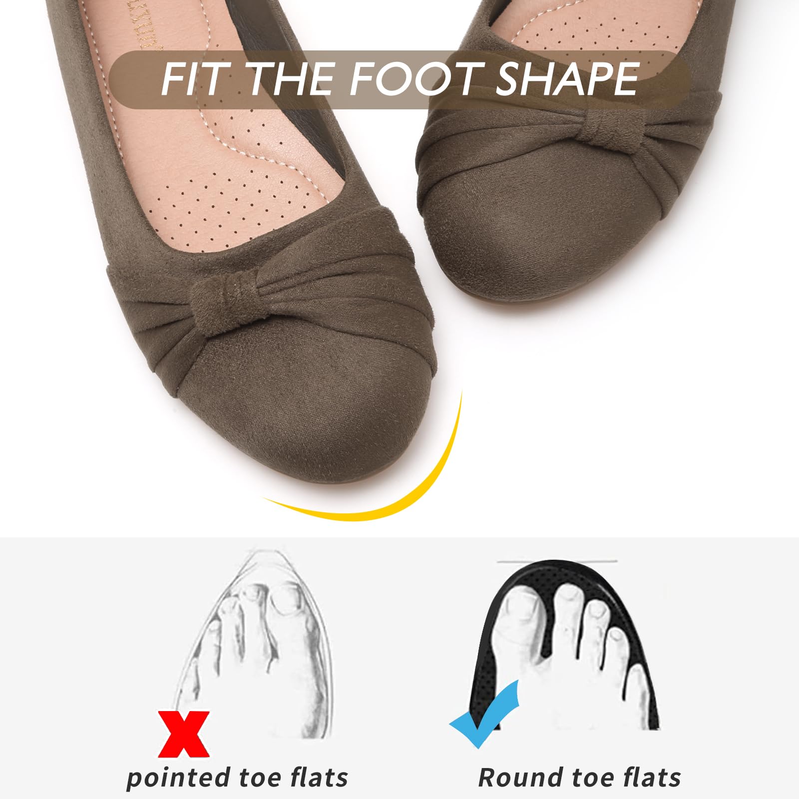 MaxMuxun Women's Comfortable Ballet Flats - Faux Suede Slip-On Walking Shoes with Round Toe for Work, Office & Casual Wear | Dressy & Lightweight Everyday Shoes