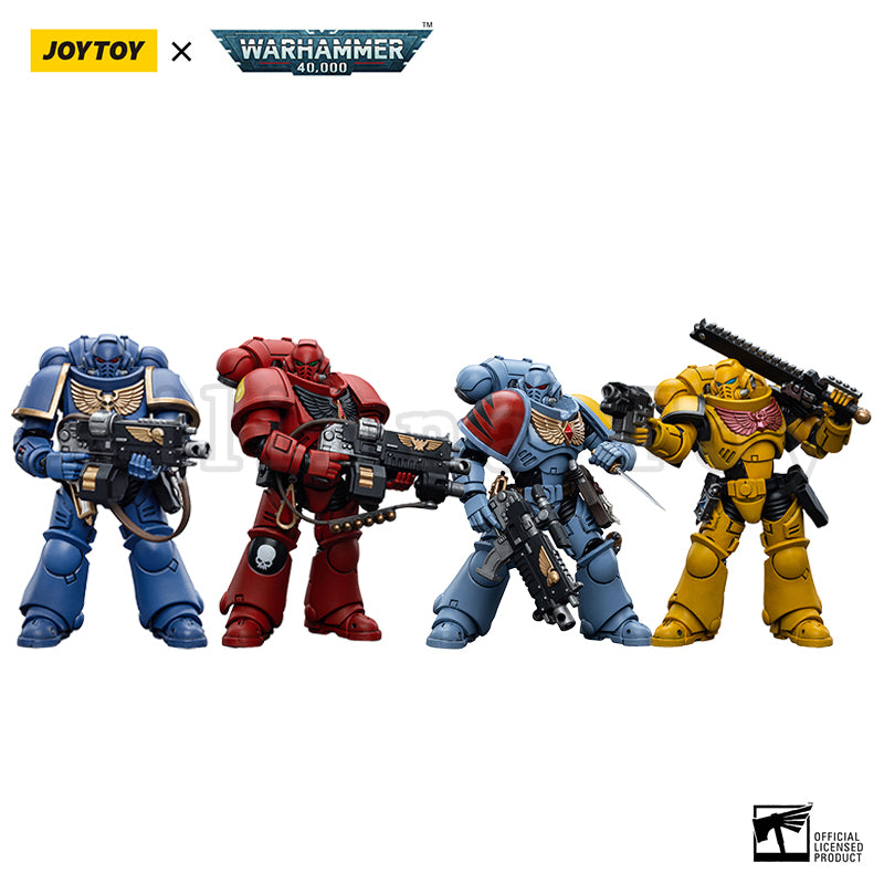 JOYTOY 1/18 Scale Warhammer 40K Intercessors Action Figure Set (4pcs) - Highly Detailed Collectible Miniatures for Tabletop Gaming & Display - Perfect for Warhammer Fans and Sci-Fi Collectors