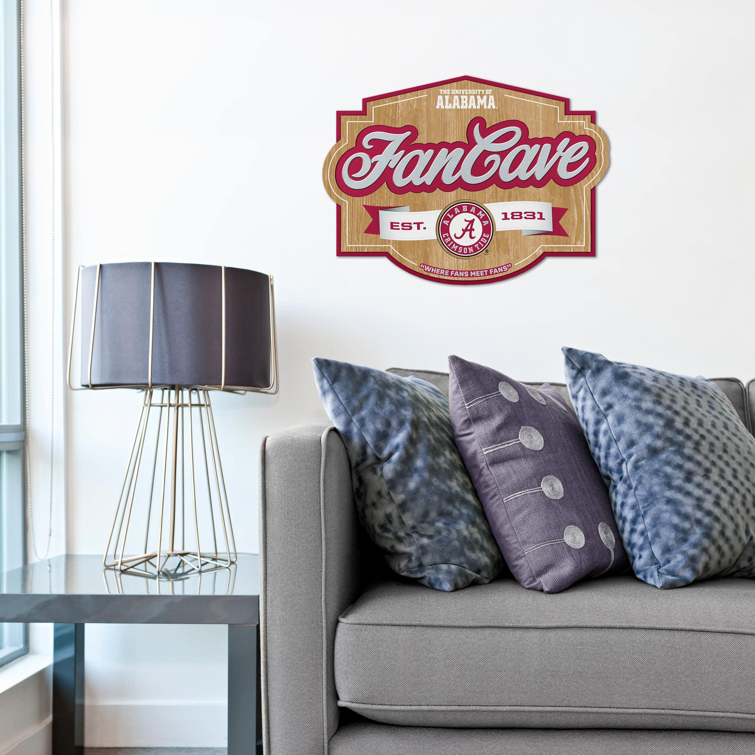 YouTheFan NCAA College Sports Team Logo Fan Cave Sign - Perfect for Game Room, Man Cave & Sports Bar Decor