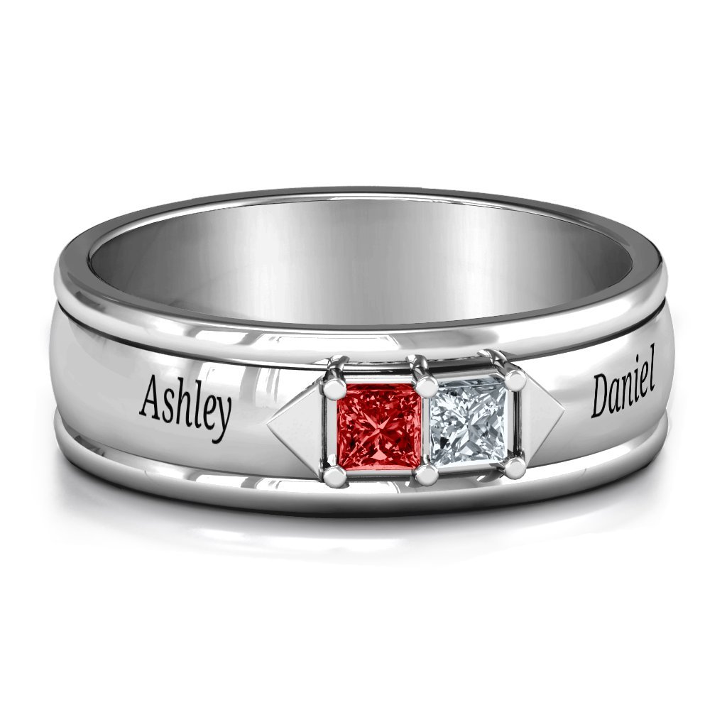JEWLR Sterling Silver Men's Timeless Romance Ring - Classic Wedding Band for Men, Anniversary Gift, Promise Ring for Him - Perfect for Engagements, Proposals & Special Occasions