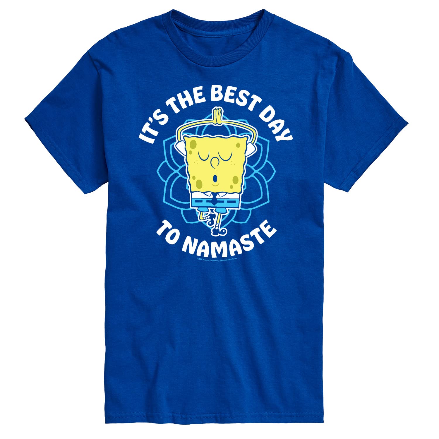 HYBRID APPAREL Spongebob Squarepants The Best Day to Namaste Men's Short Sleeve Graphic T-Shirt - Funny Cartoon Yoga Inspired Tee for Casual Wear, Gifts & Pop Culture Fans