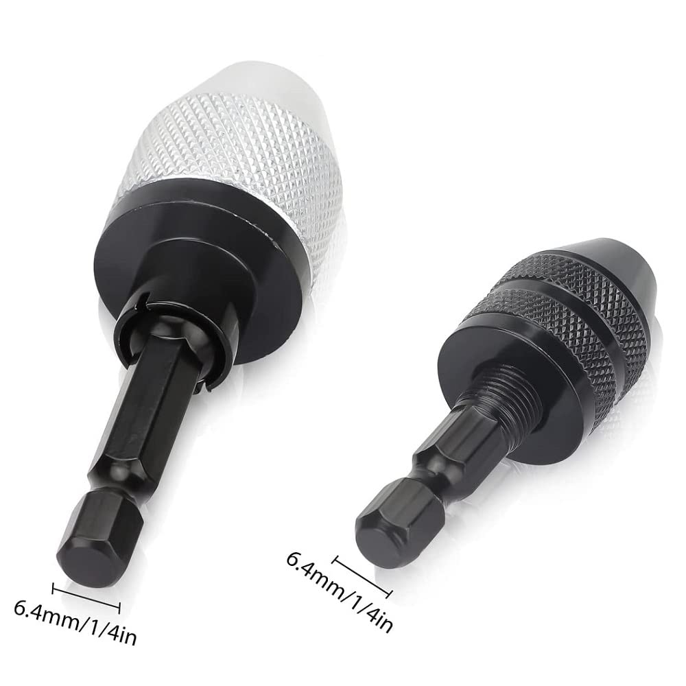 Fixinus 2-Pack Keyless Drill Chuck Set - 1/4
