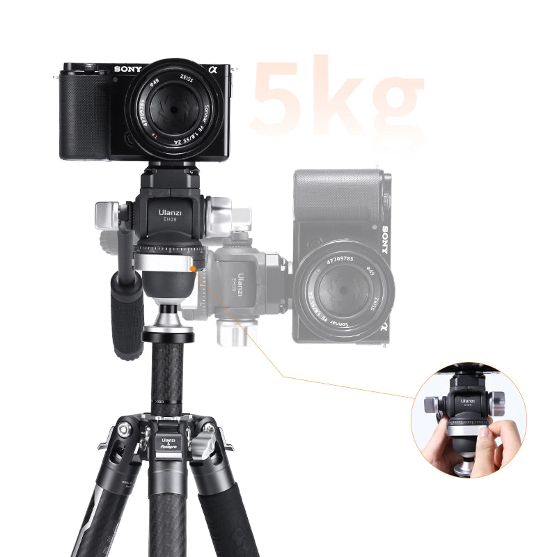 Ulanzi EH09 Inverted Ball Head Tripod Mount - 360° Rotation for DSLR, Mirrorless Cameras - Perfect for Vlogging, Photography & Travel