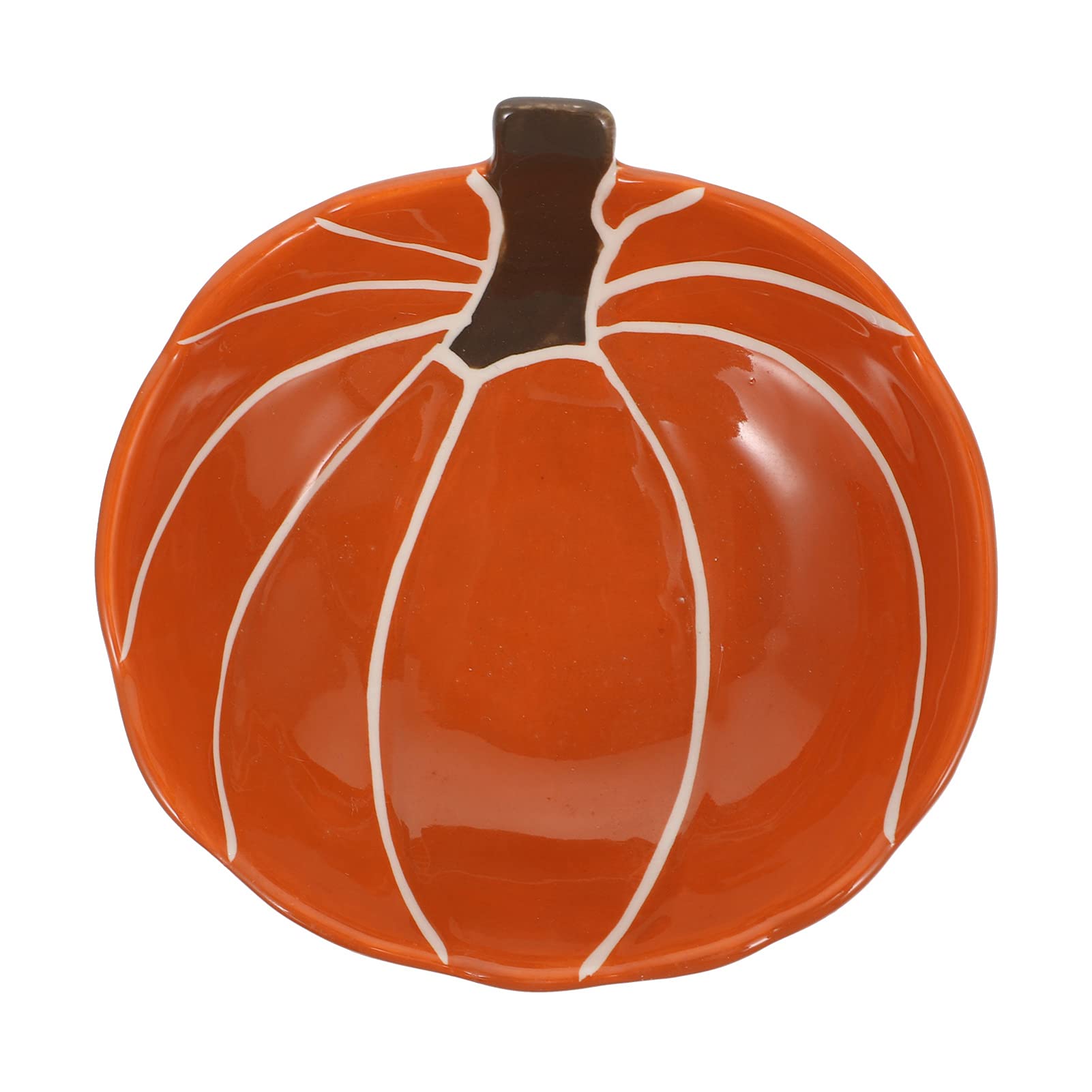 Premium Ceramic Pumpkin Plate - Personalized Breakfast, Salad, Snacks & Fruit Bowl - Thanksgiving & Halloween Party Tableware - Yellow Decorative Dish for Seasonal Dining & Home Decor