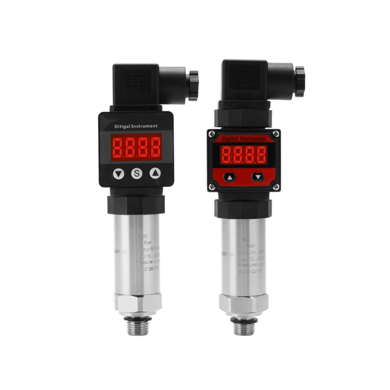 LEFOO 4-20mA Digital Pressure Transmitter with LCD Display - 0-145PSI Range, 12-30VDC Power Supply - Industrial Hydraulic & Pneumatic System Monitoring for Water, Oil & Gas Applications