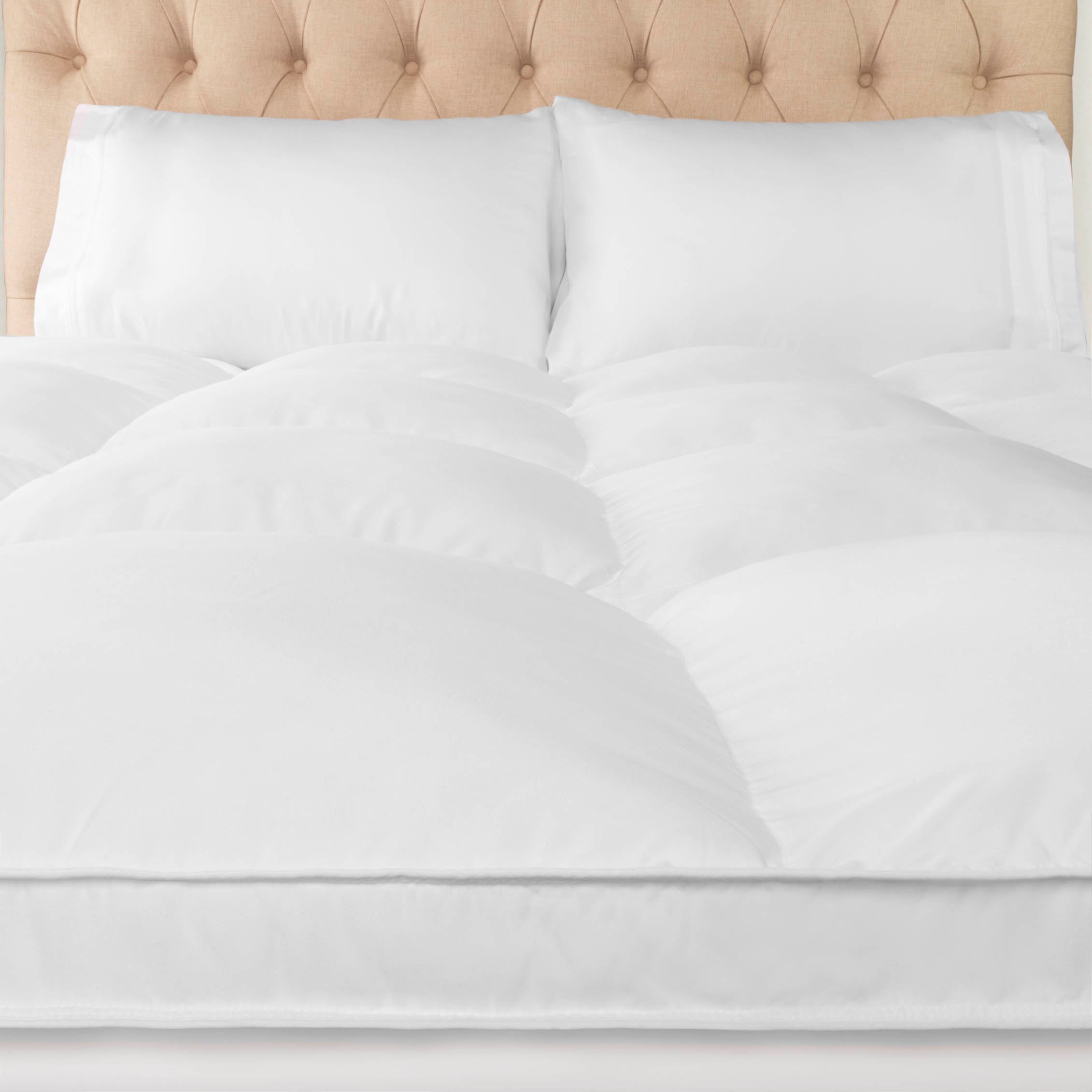 Hypoallergenic Down Alternative 2 Inch Deep Mattress Topper Cover - Breathable & Comfortable for Allergy Relief, Perfect for Bedroom, Guest Room & Dorm Use