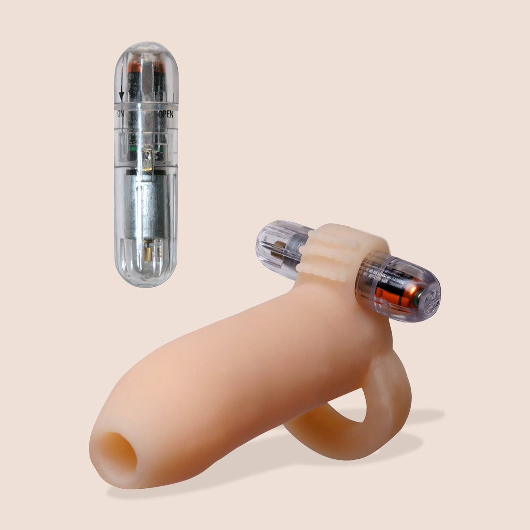 Pipedream Ready 4 Action Real Feel Penis Enhancer - Vibrating Sleeve with Ball Strap for Enhanced Pleasure | Perfect for Couples Play & Solo Stimulation