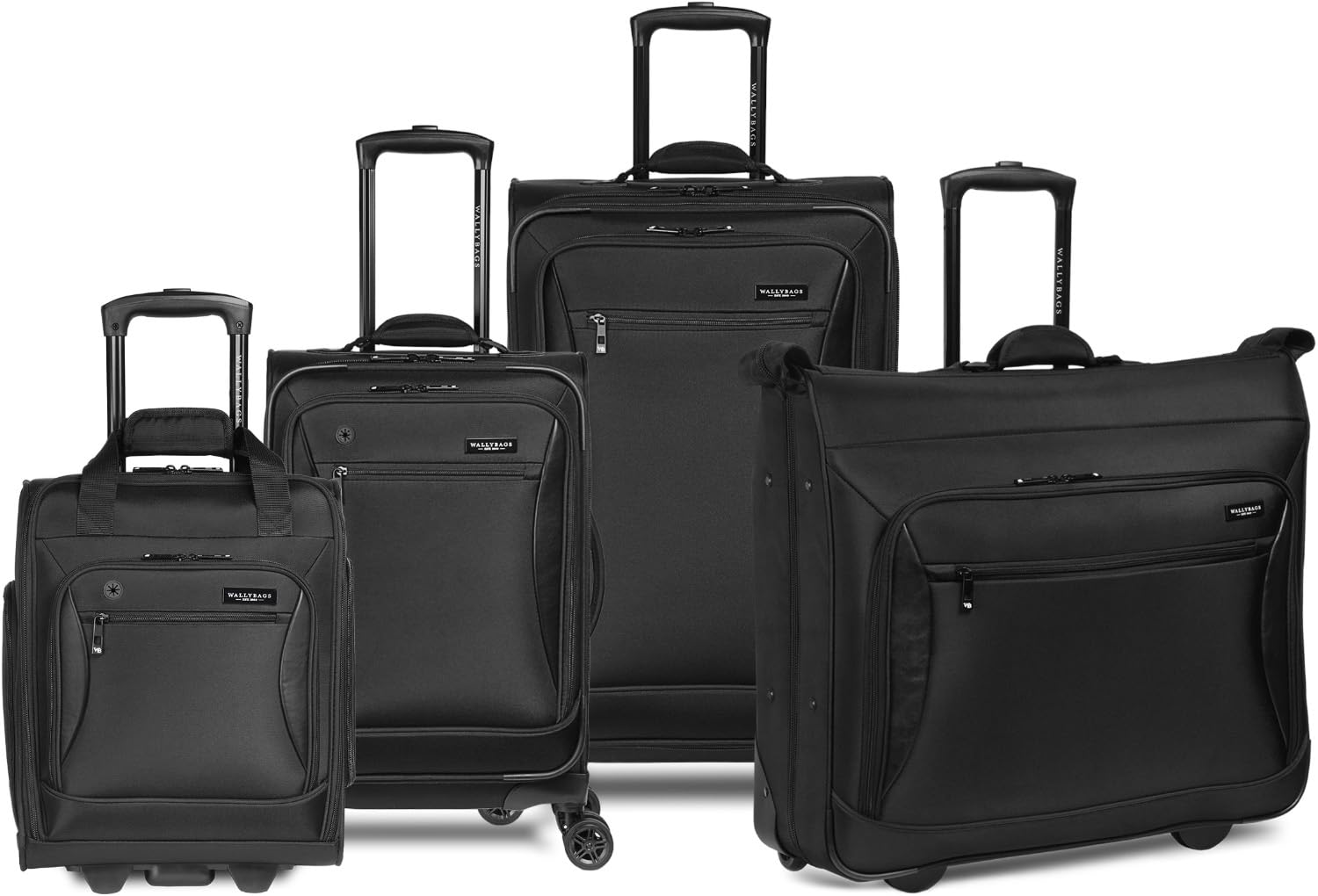 WallyBags 16-Inch Underseat Carry-On Luggage with Padded Laptop Compartment & Electronics Pockets - Perfect for Air Travel, Business Trips & Commuting