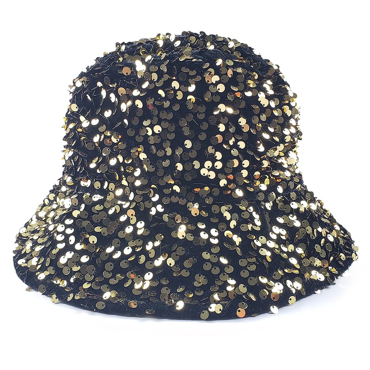 Sparkly Sequin & Velvet Bucket Hat for Women - Natalie Mills Bling Fashion Accessory - Perfect for Parties, Festivals & Beach Vacations