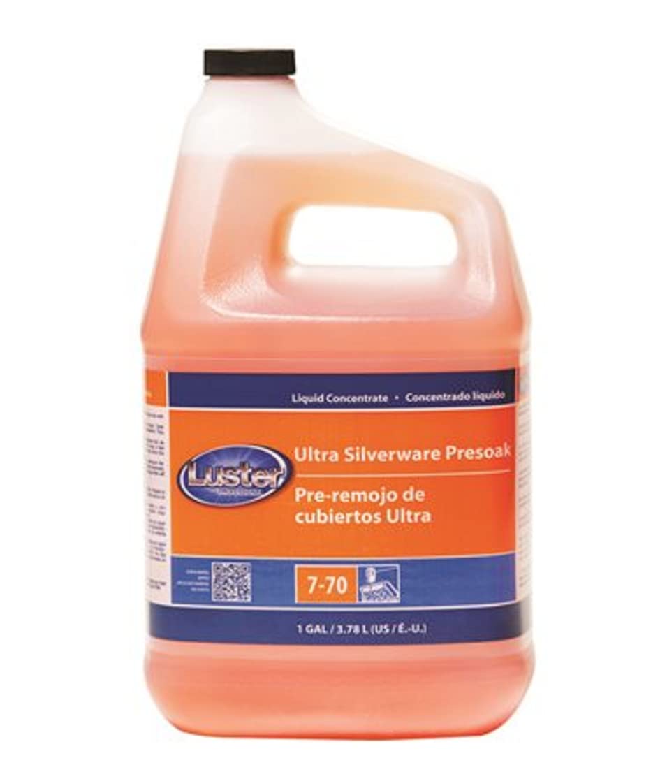 Proctor & Gamble Luster Professional Ultra Silverware Presoak - Closed Loop Liquid Concentrate Dishwasher Detergent (2 Gallons) | Perfect for Restaurants, Catering & Large Families