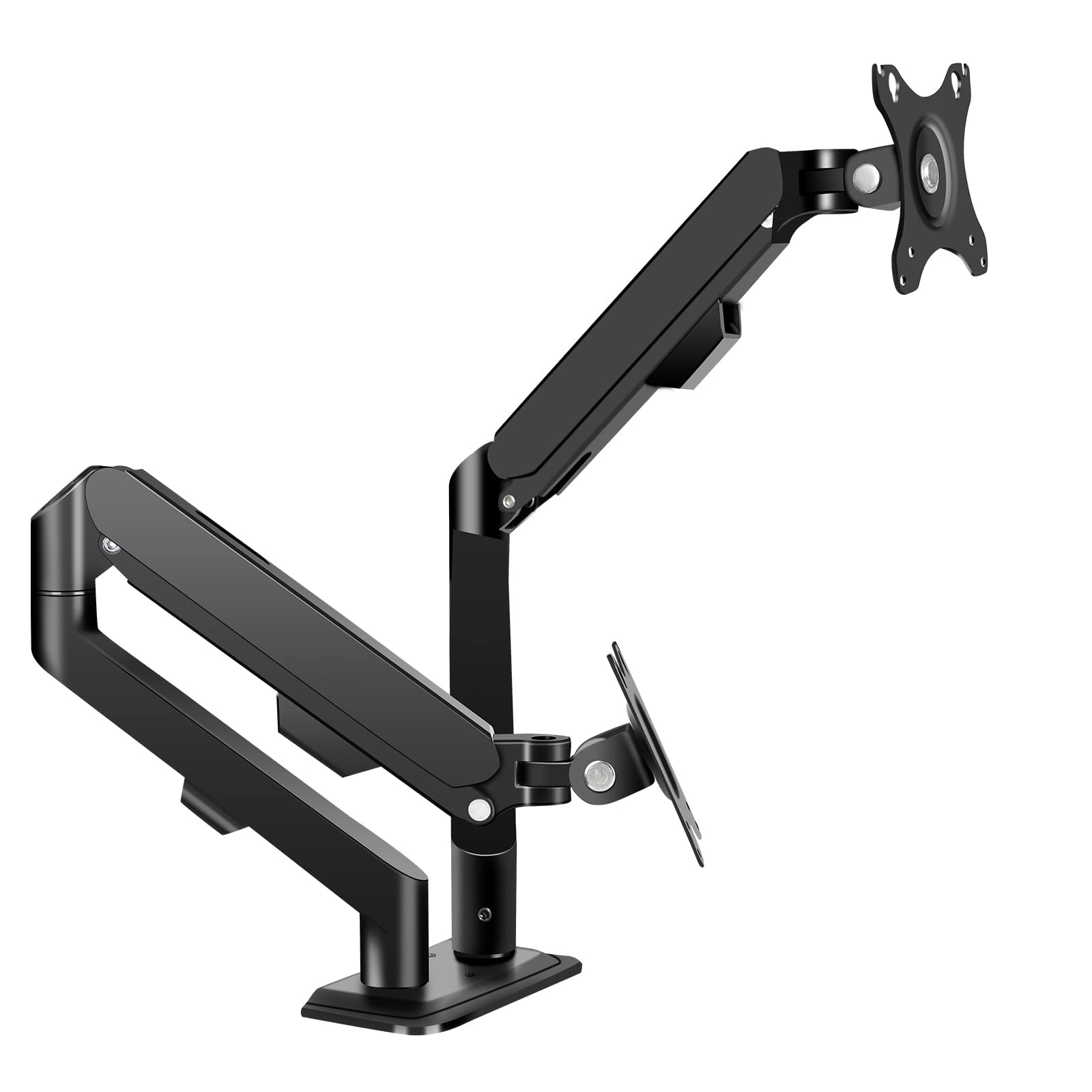HILLPORT Dual Monitor Arm Stand - Adjustable Gas Spring Desk Mount for 2 Monitors 17-30 inch, 2-9KG, VESA 75/100mm - Ergonomic Home Office & Gaming Setup