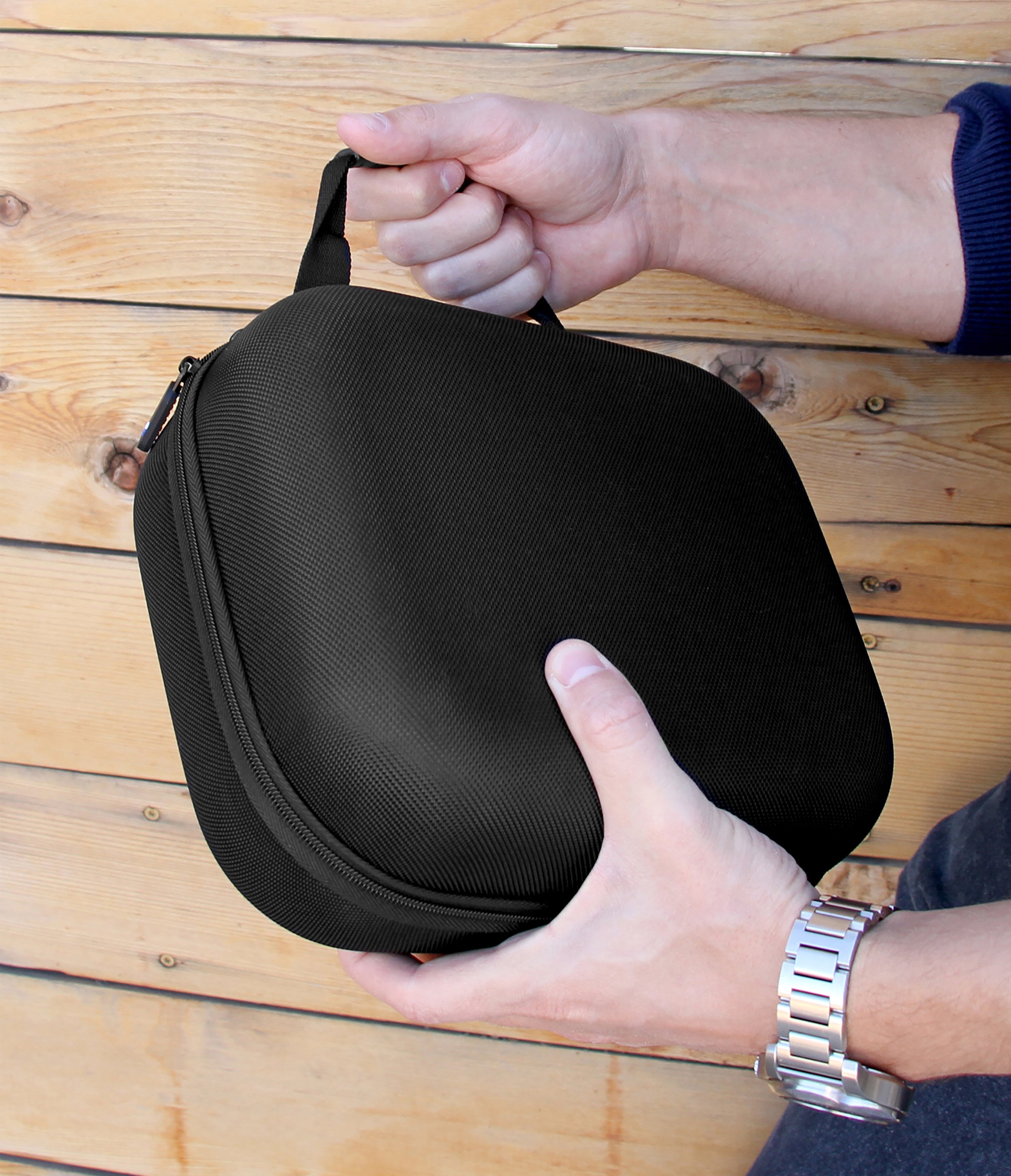 CASEMATIX 9.75 Inch Hard Shell EVA Travel Case with Wrist Strap & Padded Divider - Protective Storage for Camera, Drone, Tablet & Accessories (Fits 9 x 7.5 x 3 Inch) - Perfect for Travel, Outdoor Adventures & Daily Organization