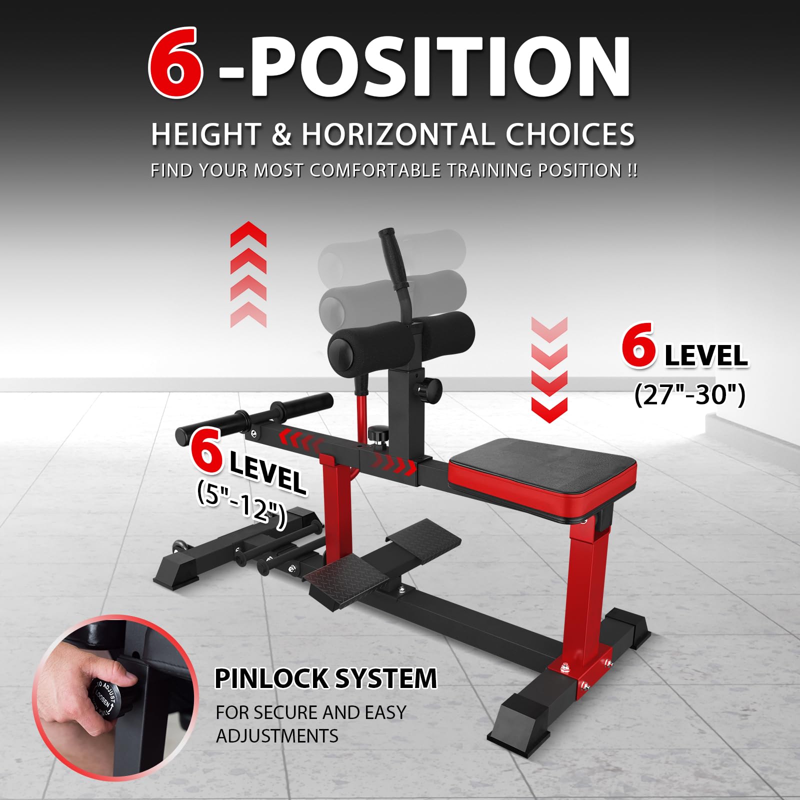 GMWD Adjustable Seated Calf Raise Machine with Resistance Band Pegs - Leg Workout Equipment for Home Gym | Strength Training & Muscle Building for Athletes