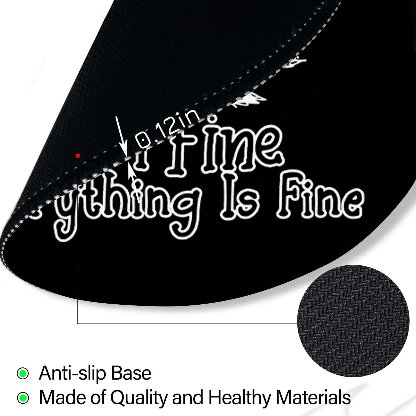 Funny Black Cat Mouse Pad - 8.6 x 8.6 Inch Round Non-Slip Desk Pad for Wireless Computer & Laptop - Perfect for Office, Home & Travel Use