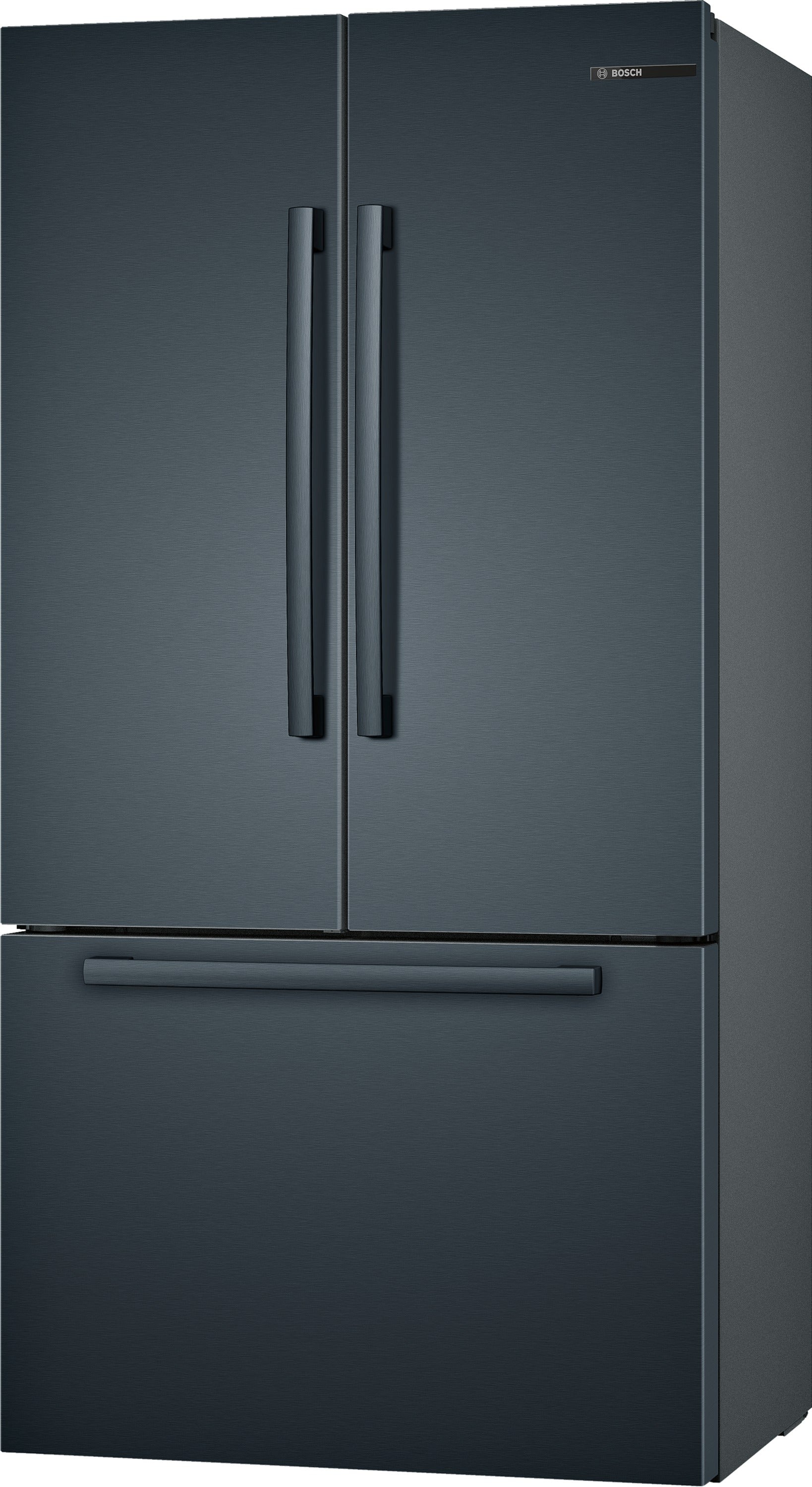 Bosch 800 Series 36 Inch Counter Depth French Door Refrigerator in Black Stainless Steel - Energy Star Rated, Spacious Interior for Large Families, Perfect for Modern Kitchens and Open Floor Plans