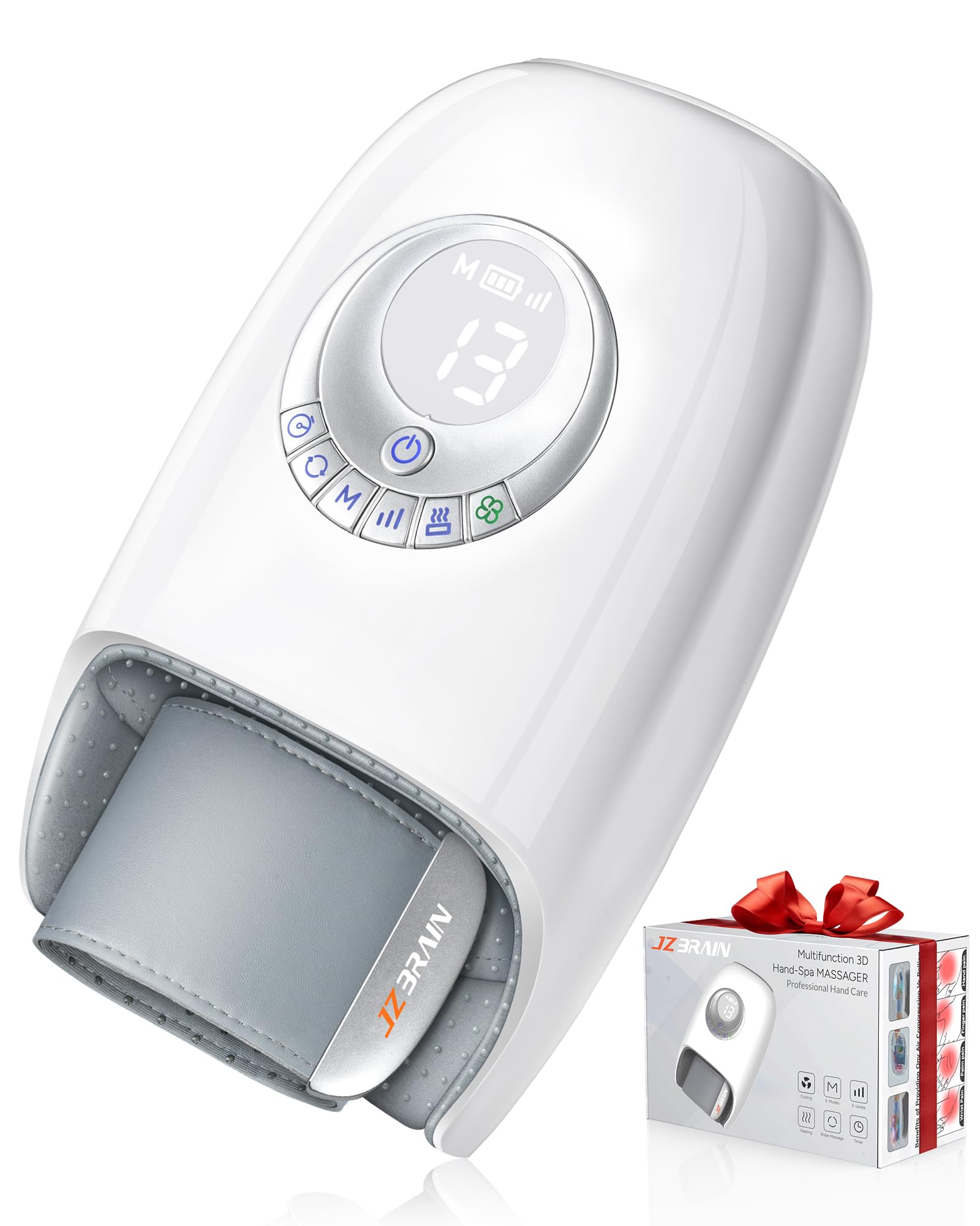 Heated Hand Massager with Compression & Targeted Palm Roller - Relieves Hand & Wrist Stiffness, Fatigue - Perfect Gift for Women & Men (FSA/HSA Eligible) - Ideal for Office Workers, Arthritis Sufferers & Post-Workout Recovery