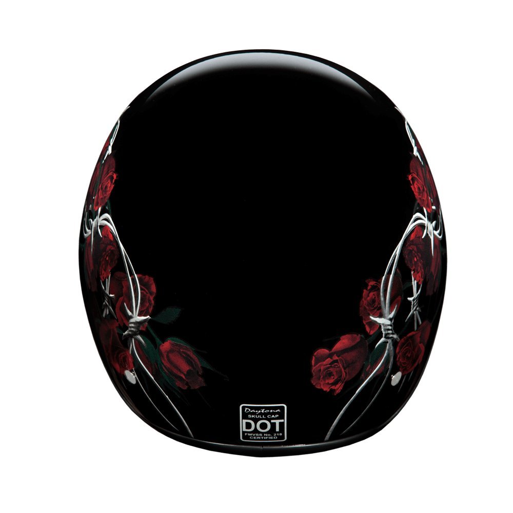 Daytona Helmets Half Skull Cap Motorcycle Helmet - DOT Approved for Safety [Multiple Graphics Available] - Lightweight & Comfortable for Cruiser, Chopper & Street Bike Riders
