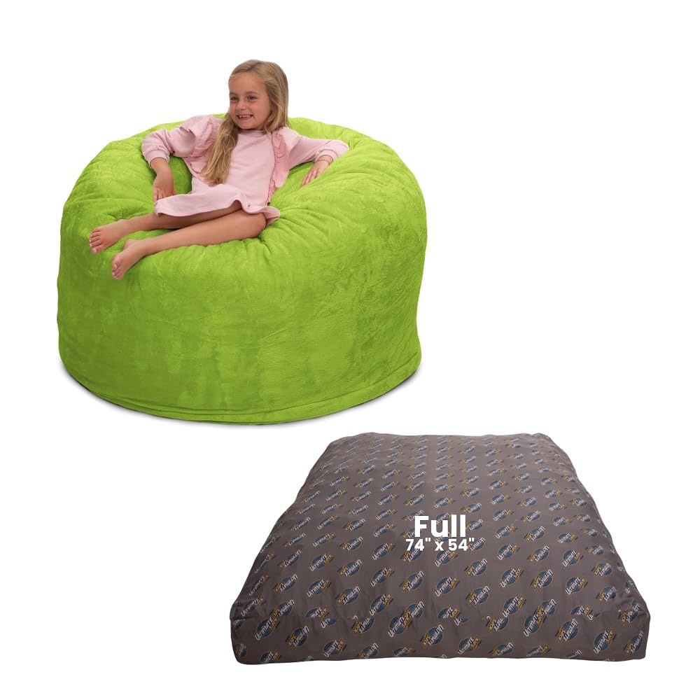 ULTIMATE SACK Convertible Bean Bag Chair - 3-in-1 Cozy Sleeper, Sofa Bed & Futon Alternative for Living Room, Bedroom, Dorm | Comfortable & Stylish Home Furniture for Relaxing, Lounging & Guest Accommodation