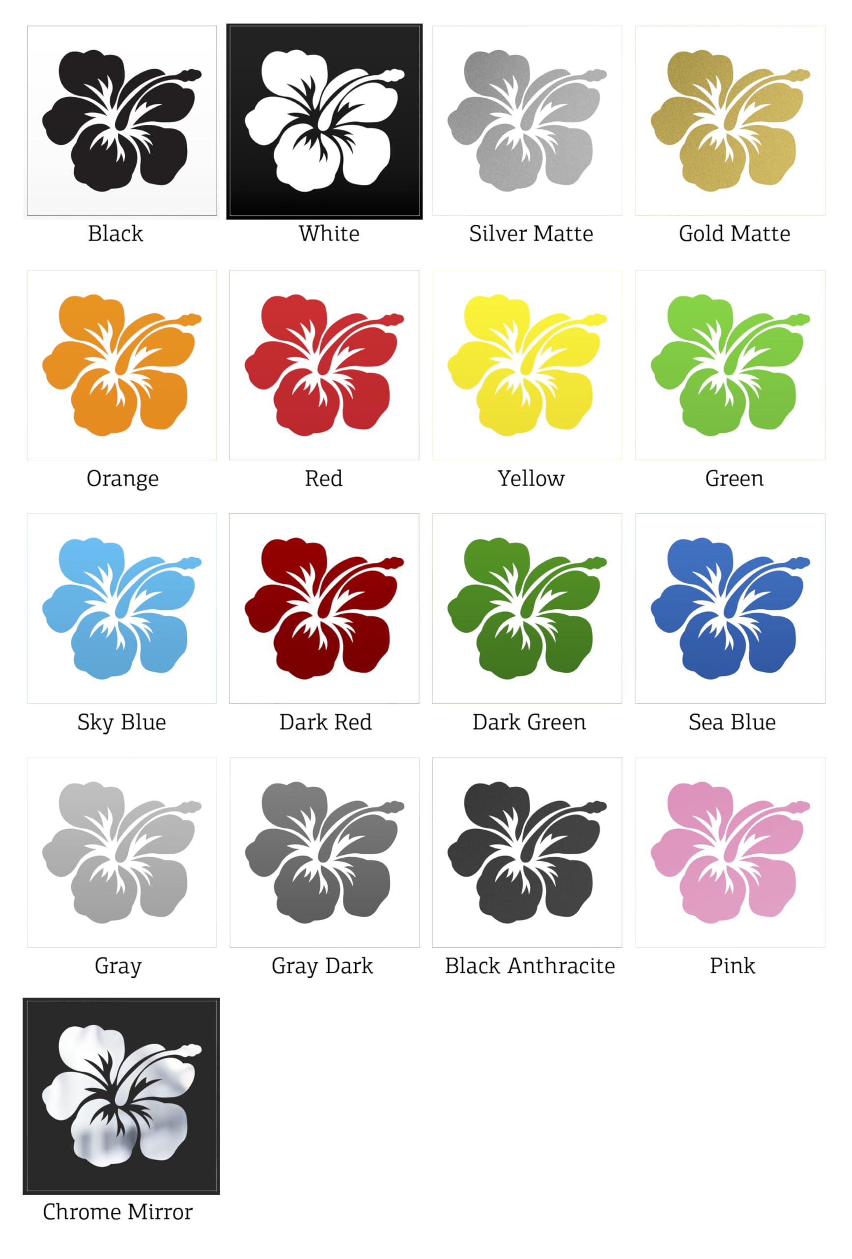 Hibiscus Flower Decals - Waterproof Vinyl Stickers for Cars, Tablets, Laptops - 3 x 2.66 Inch White Racing Decals - Perfect for Vehicle Customization, DIY Crafts & Hobby Projects