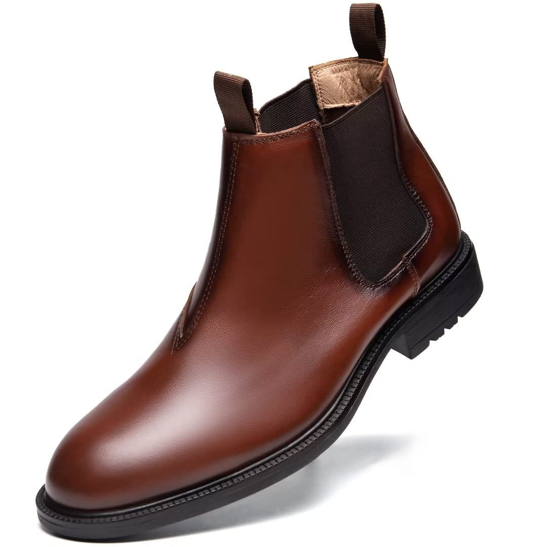 Arkbird Men's Chelsea Ankle Boots - Genuine Leather Oxford Dress Boots for Casual & Formal Wear | Perfect for Office, Parties & Everyday Outfits