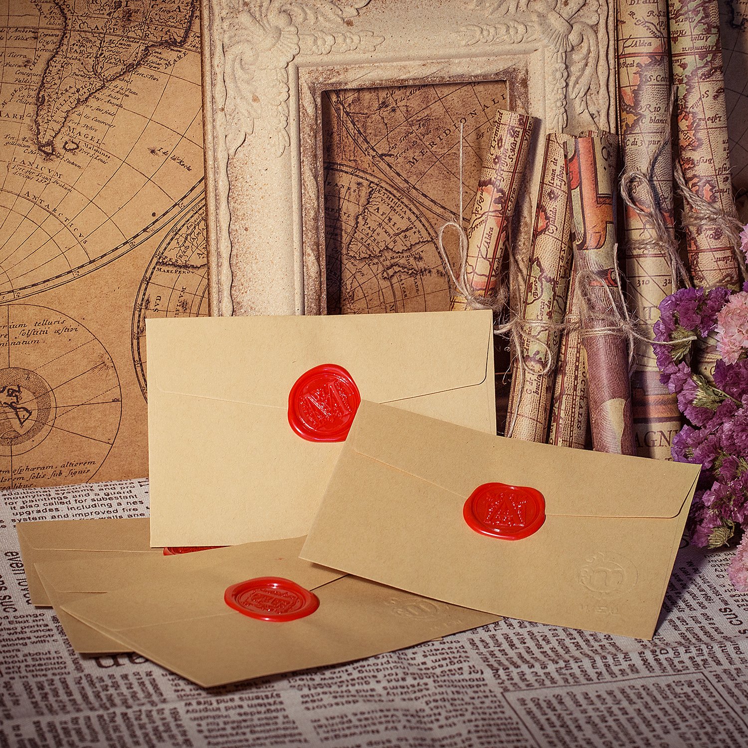 Premium Wax Seal Stamp Set - 30mm Large Brass Head with Wooden Handle, Letter H Monogram (A-Z Series) - Perfect for Wedding Invitations, Diplomas & Vintage Style Gift Wrapping