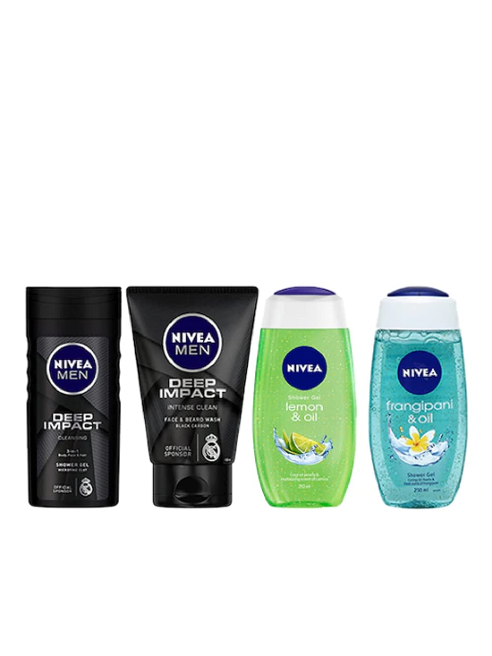 Nivea Men's Shower Gel & Face Wash Set with Women's Shower Gel - Refreshing Daily Skincare & Body Wash Combo for Him & Her - Perfect for Gym, Travel & Home Use