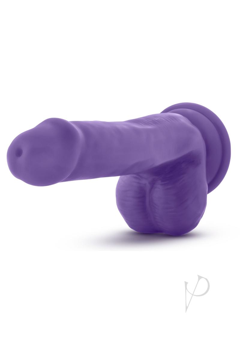 Au Naturel Bold Delight 6 Inch Purple Suction Cup Dildo - Premium Silicone Adult Toy for Solo Play & Couples Use in Bedroom
