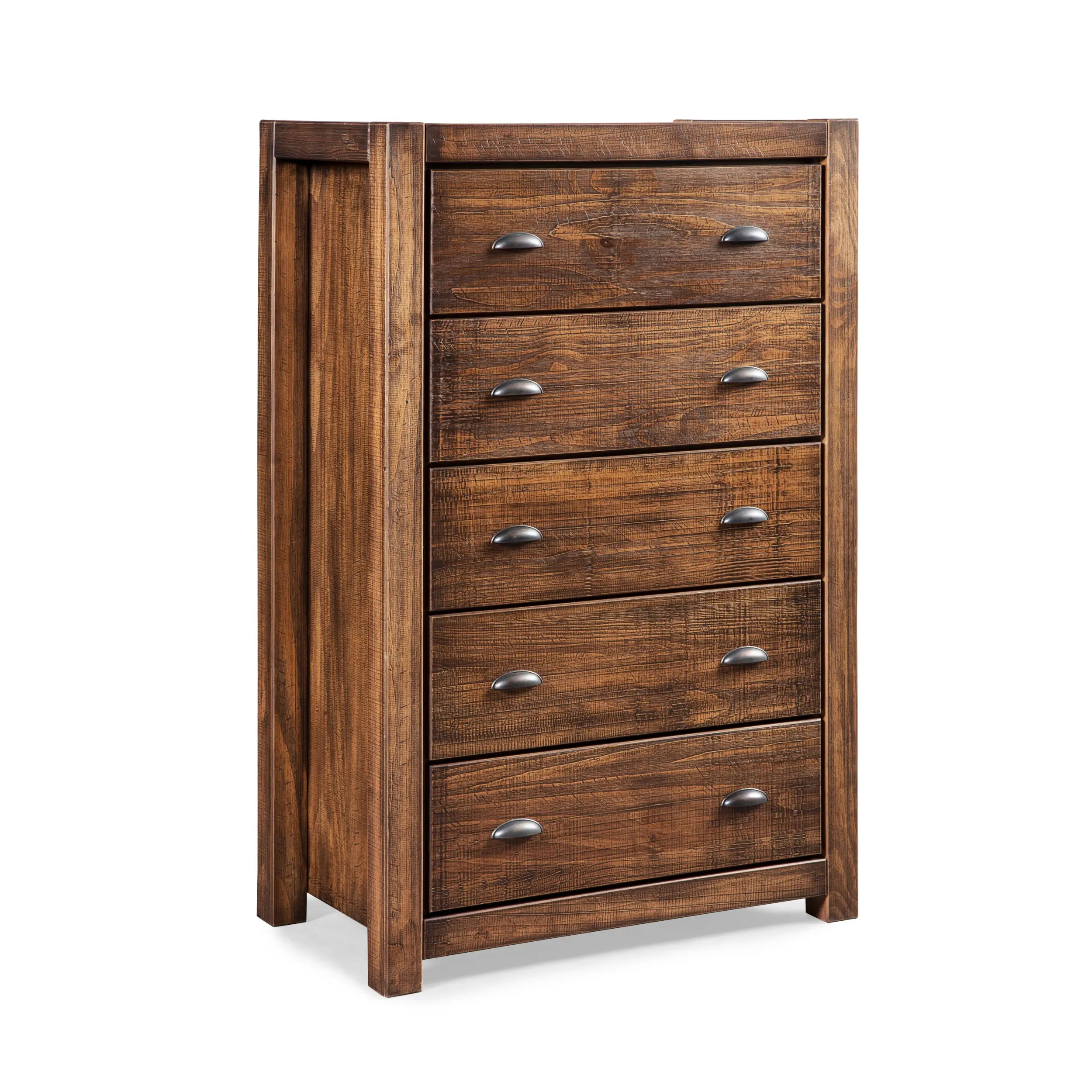 Montauk 5-Piece Bedroom Set - Queen Size Bed, Dresser, Nightstands & Mirror - Modern Farmhouse Furniture for Cozy Home Decor