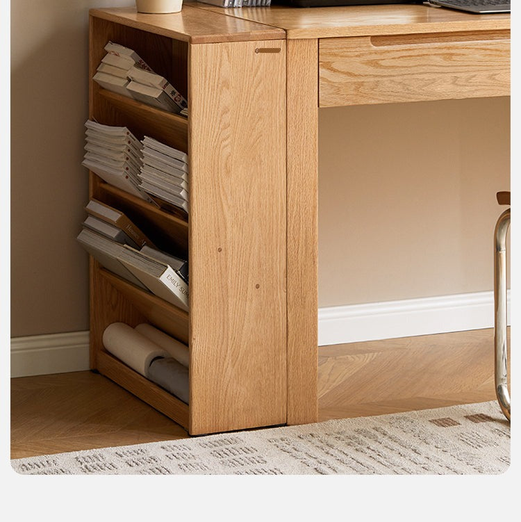 Oak Solid Wood Small Wall-Mounted Book Rack - Space-Saving Bookshelf for Living Room, Bedroom & Office Organization